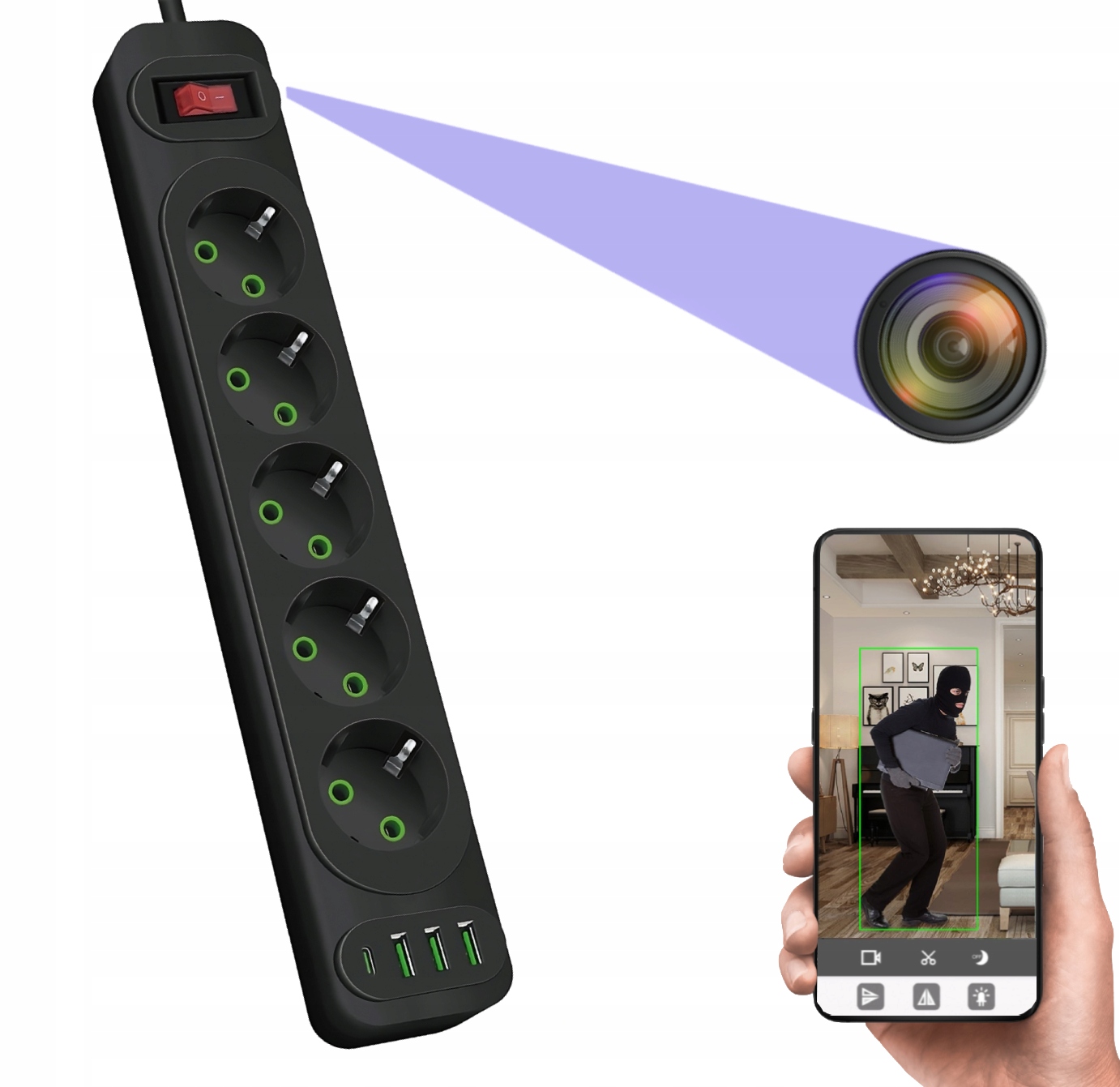 Skrytá Špionážní Kamera Hodiny Budík Wifi MKC63 Špionážní