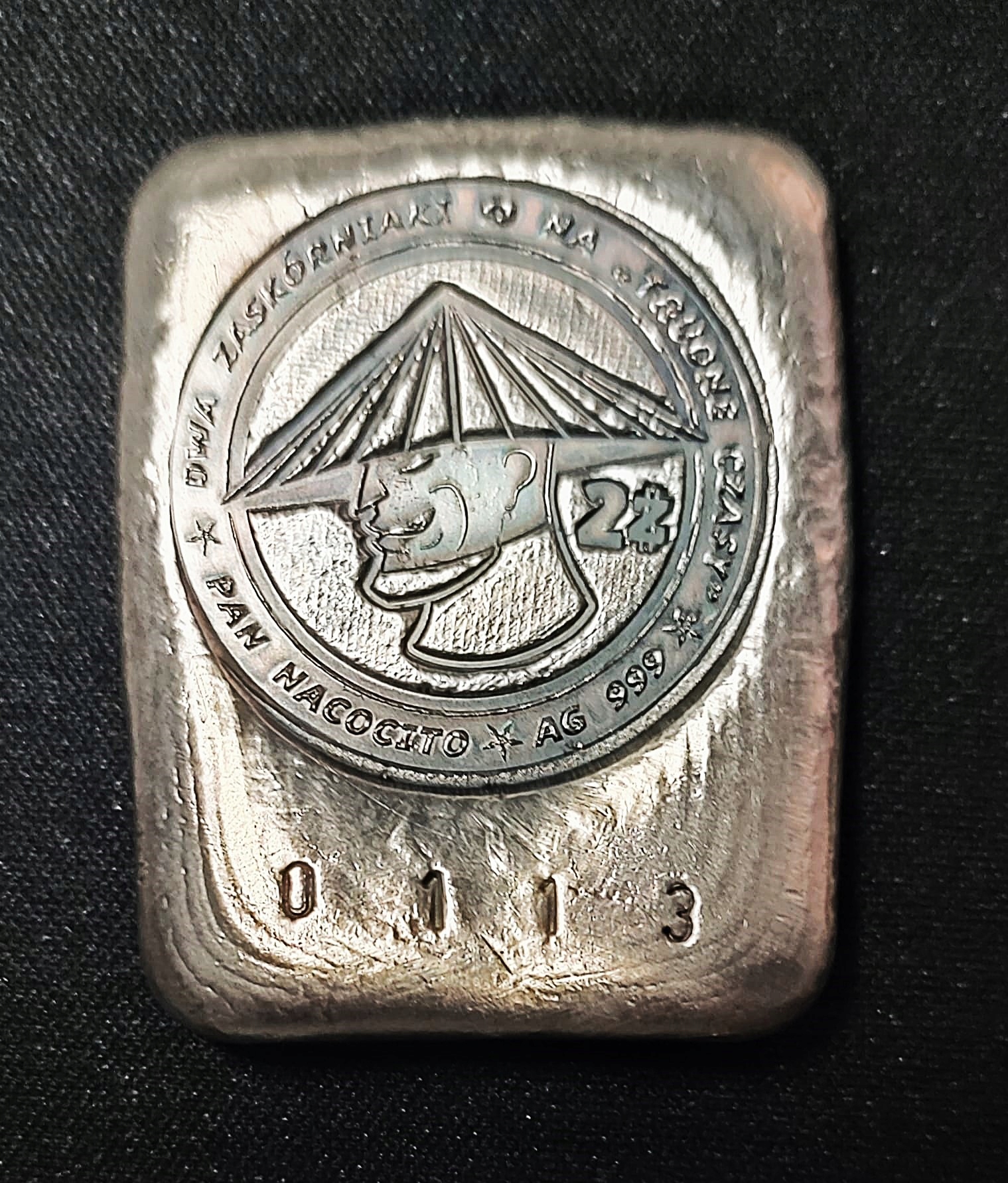 Sztabka odlewana, Nacocito, srebro 999