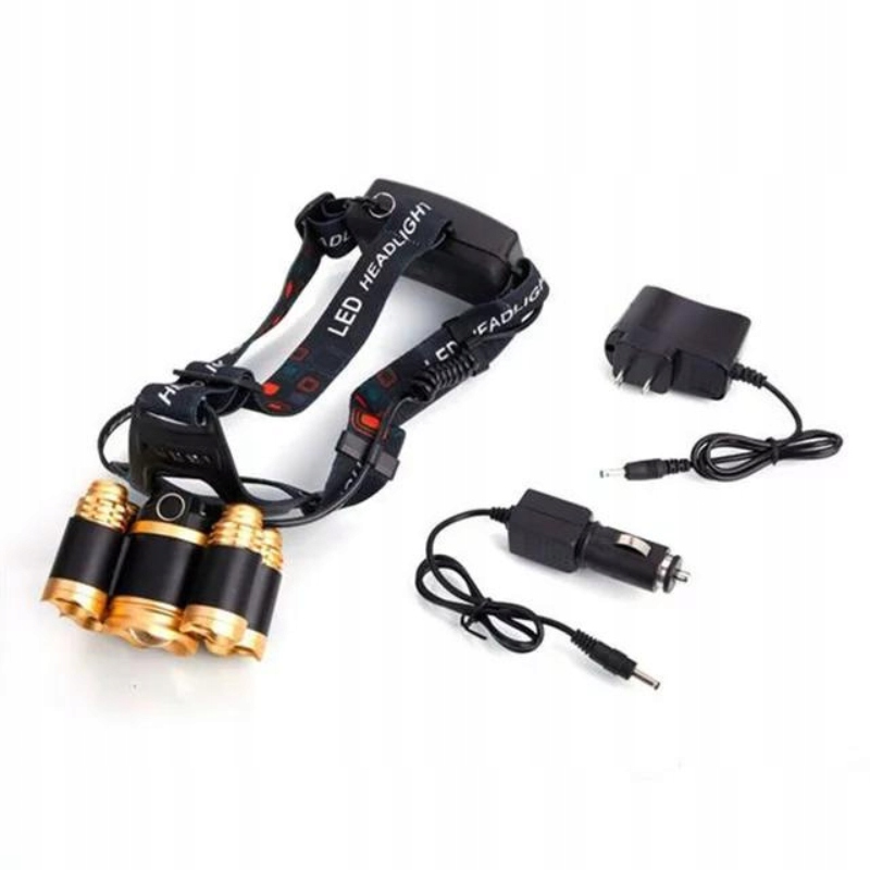 LATARKA CZOŁOWA 5 LED CZOŁÓWKA TAKTYCZNA AKUMULATOROWA MOCNA Zasilanie akumulatorowe