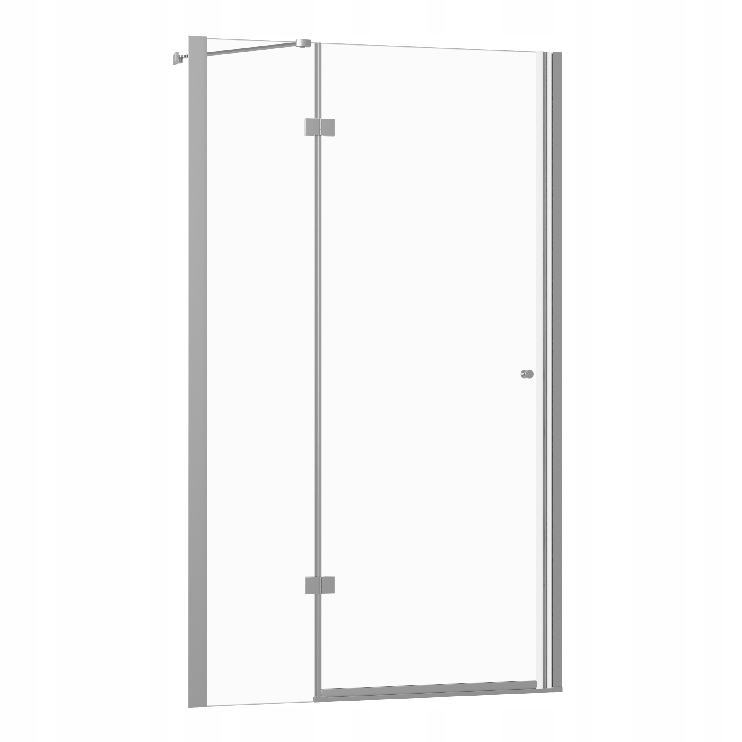 Drzwi Prysznicowe Wnękowe Uchylne 90CM Chrom Kabina Walk-in Szyba Ścianka