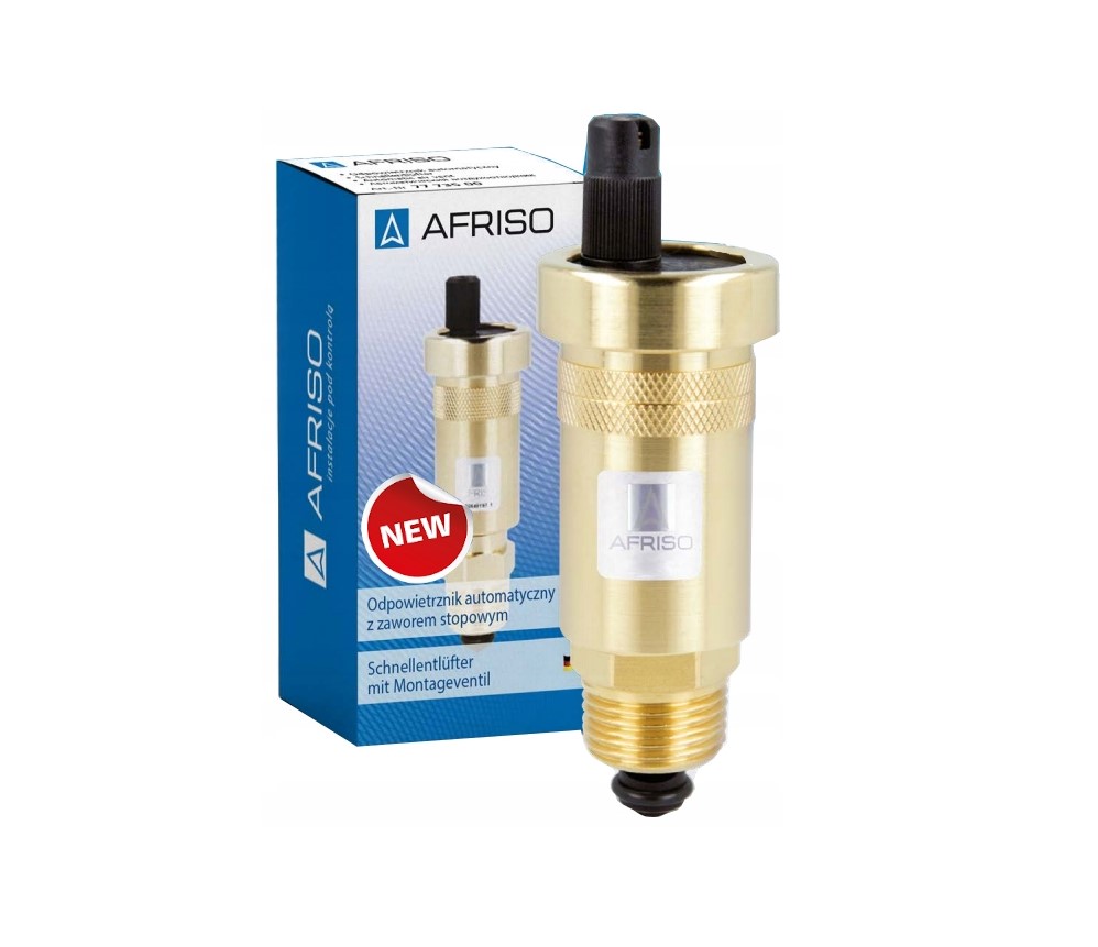 Odpowietrznik z zaworem stop Afriso 1/2 pionowy