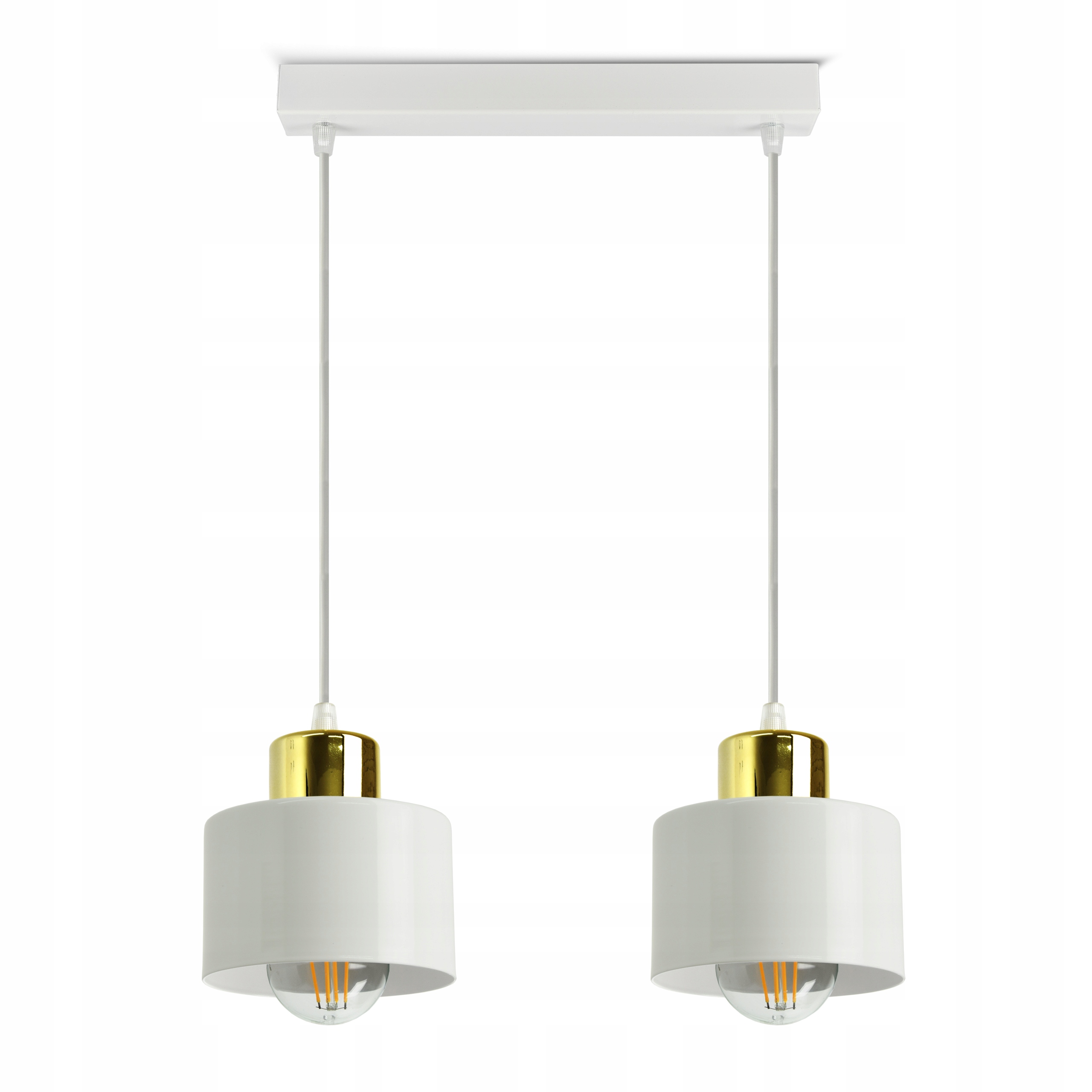 

Lampa Sufitowa Żyrandol Biała Złota Roller BZ2 Led