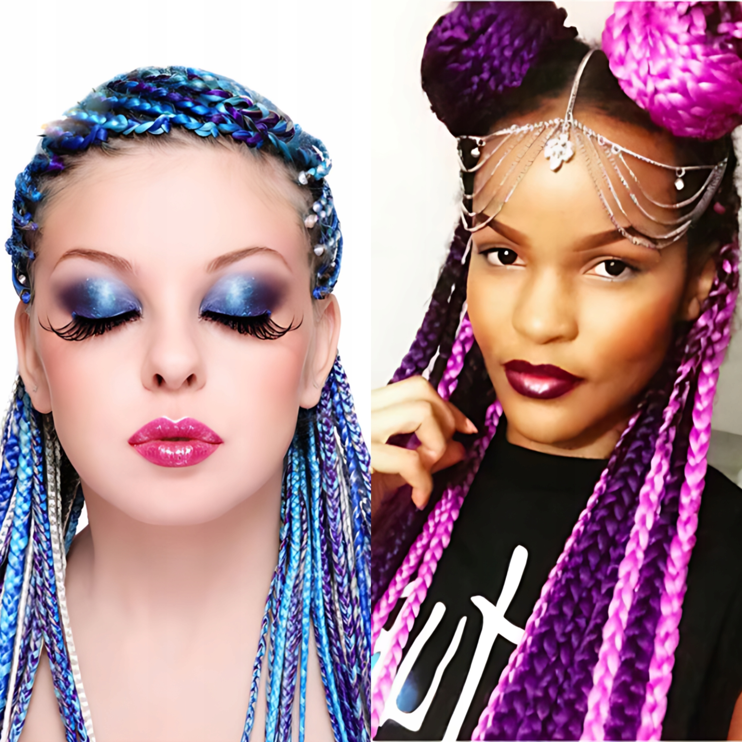 WŁOSY SYNTETYCZNE DO WARKOCZYKÓW OMBRE KOLOROWE WARKOCZYKI PASMA 130CM Metoda przedłużania inna