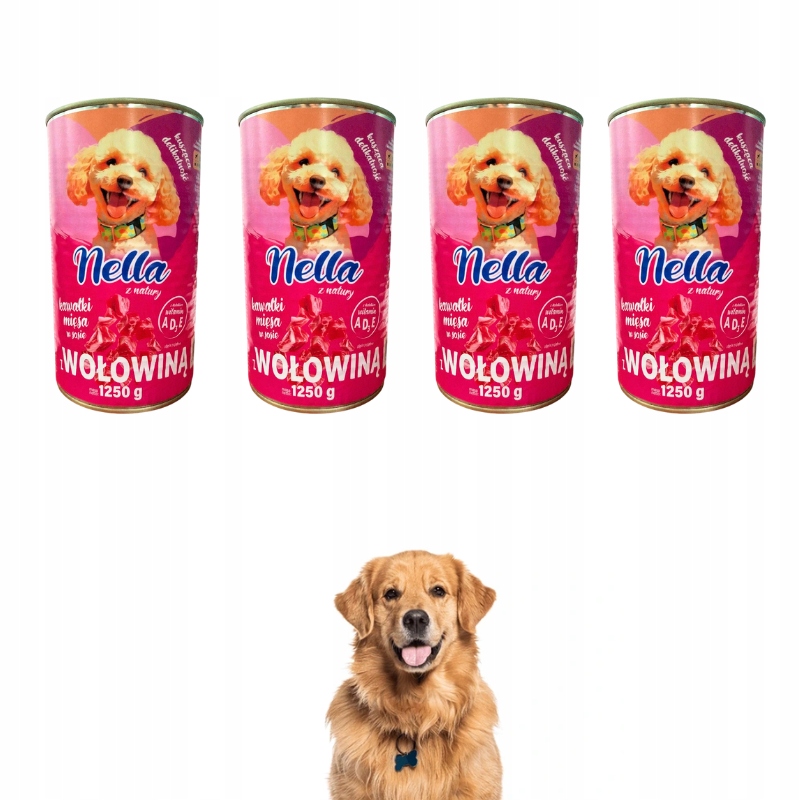 Levně Nella Vlhké krmivo pro psy hovězí konzerva 20x1250 g