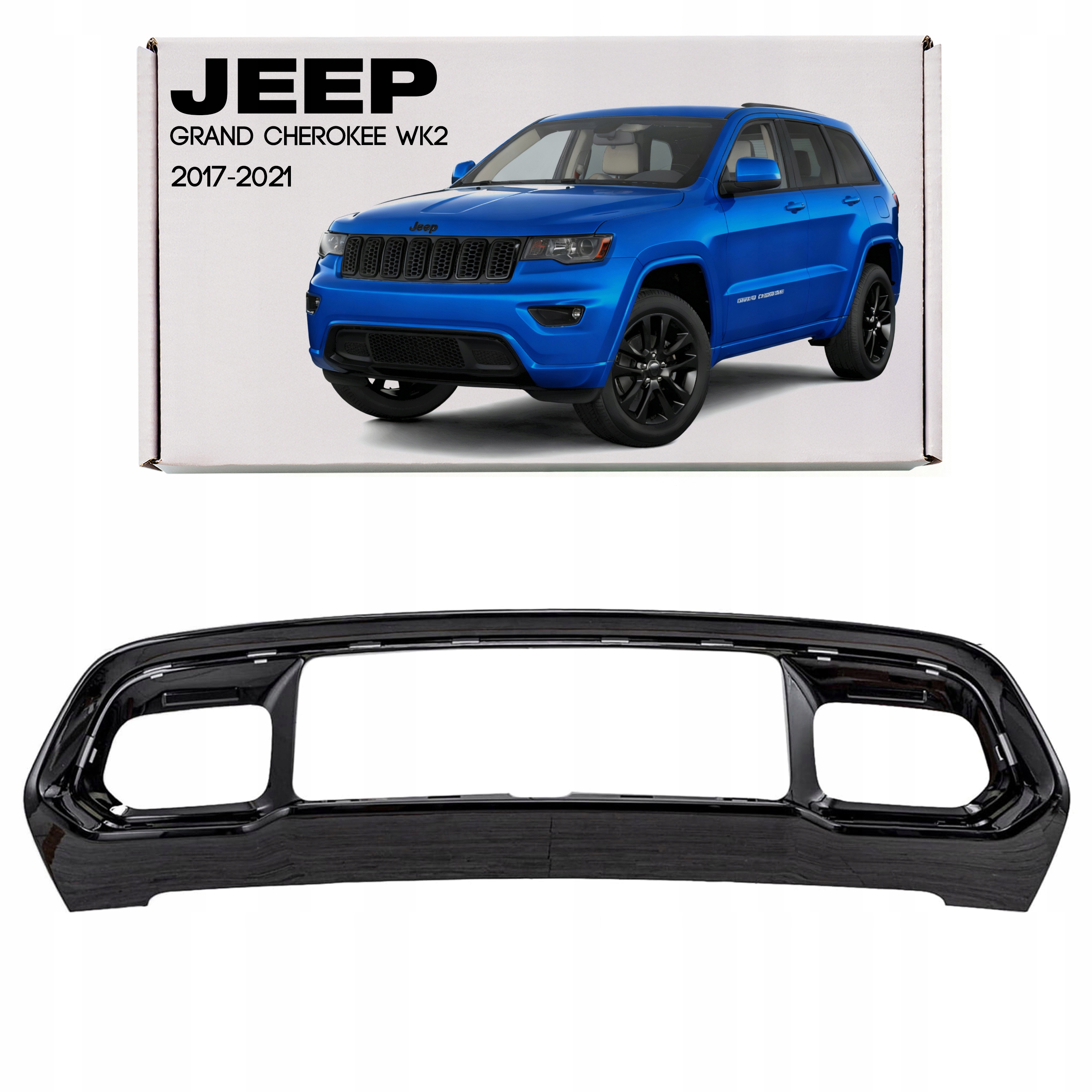 Jeep Grand Cherokee WK2 17-21 Rámeček Mřížky Nárazník Černý Lesk 68310779AB