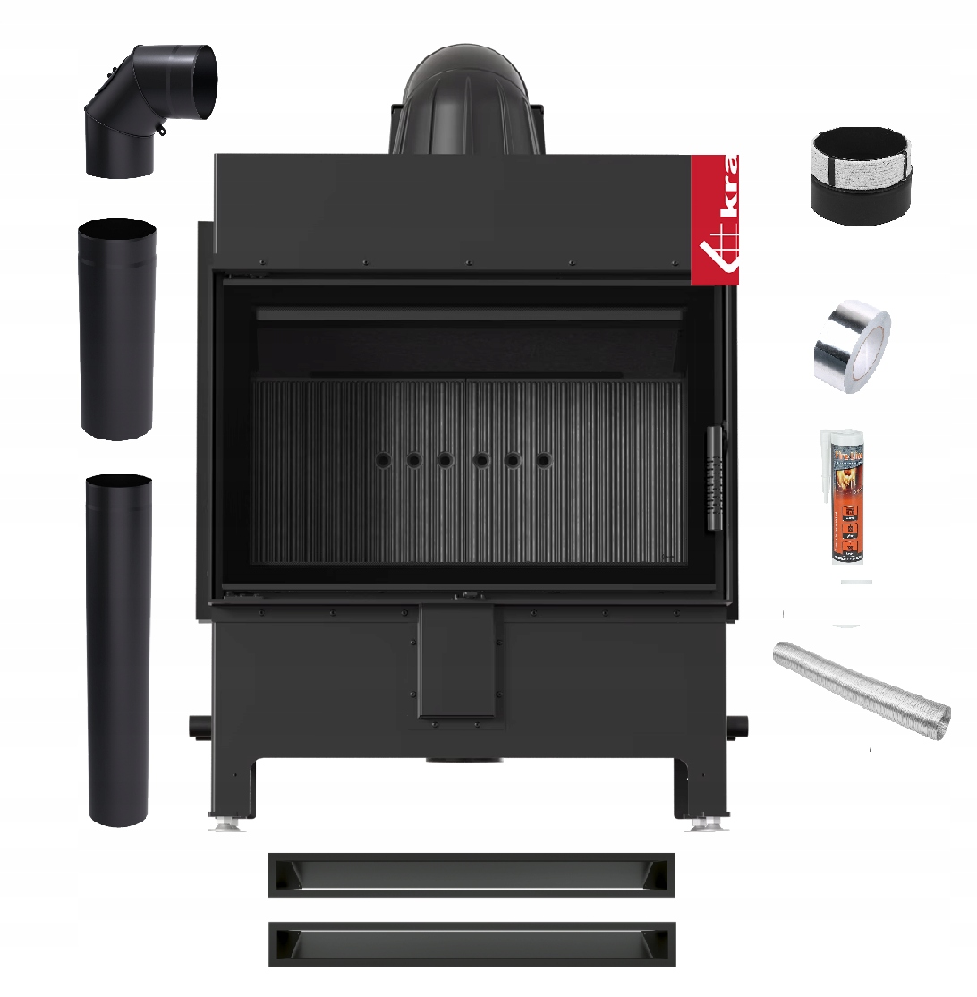 Krbová Vložka Lucy 14 kW Černá Ocelová Ekodesignová Sada