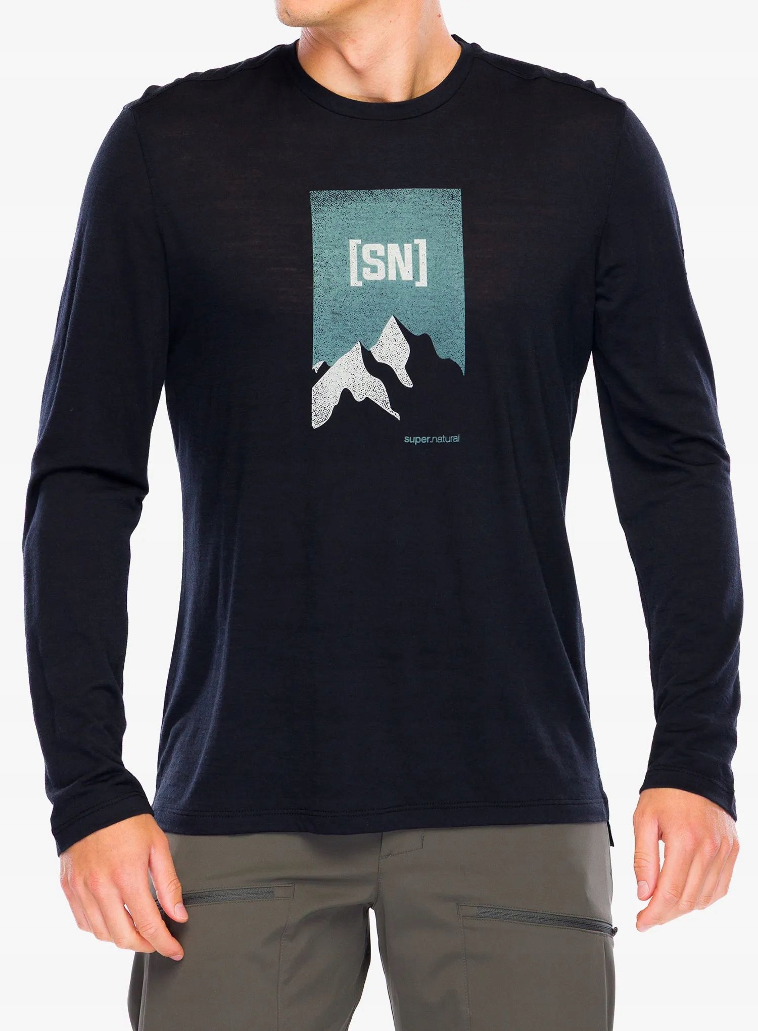 Bluza Super.natural 2 Pitch Ls jet blk/balsam green/f.grey S