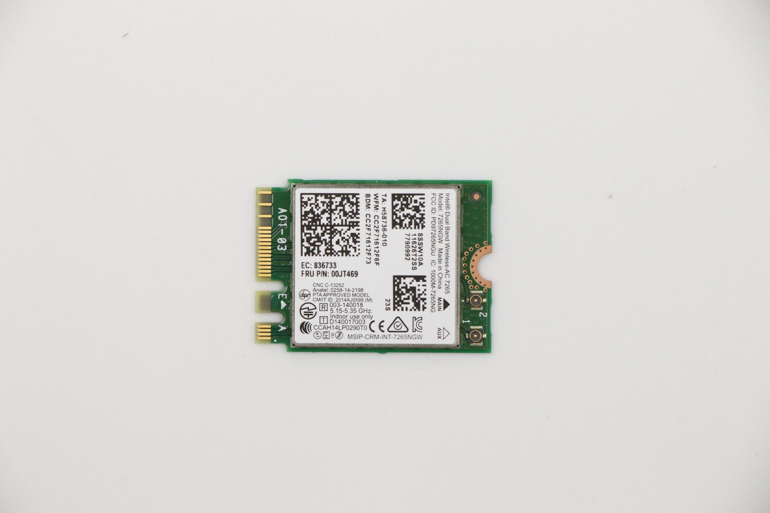 Wlan Wifi 7265 ThinkPad X1 Carbon3, Yoga 14, Yoga 15, Yoga 11e, E450, E550