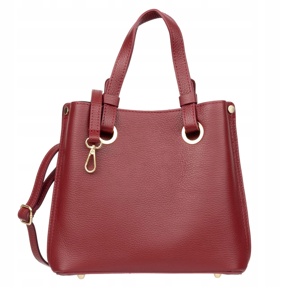 Kožená kabelka s držadly Vera Pelle Ventura Bordó