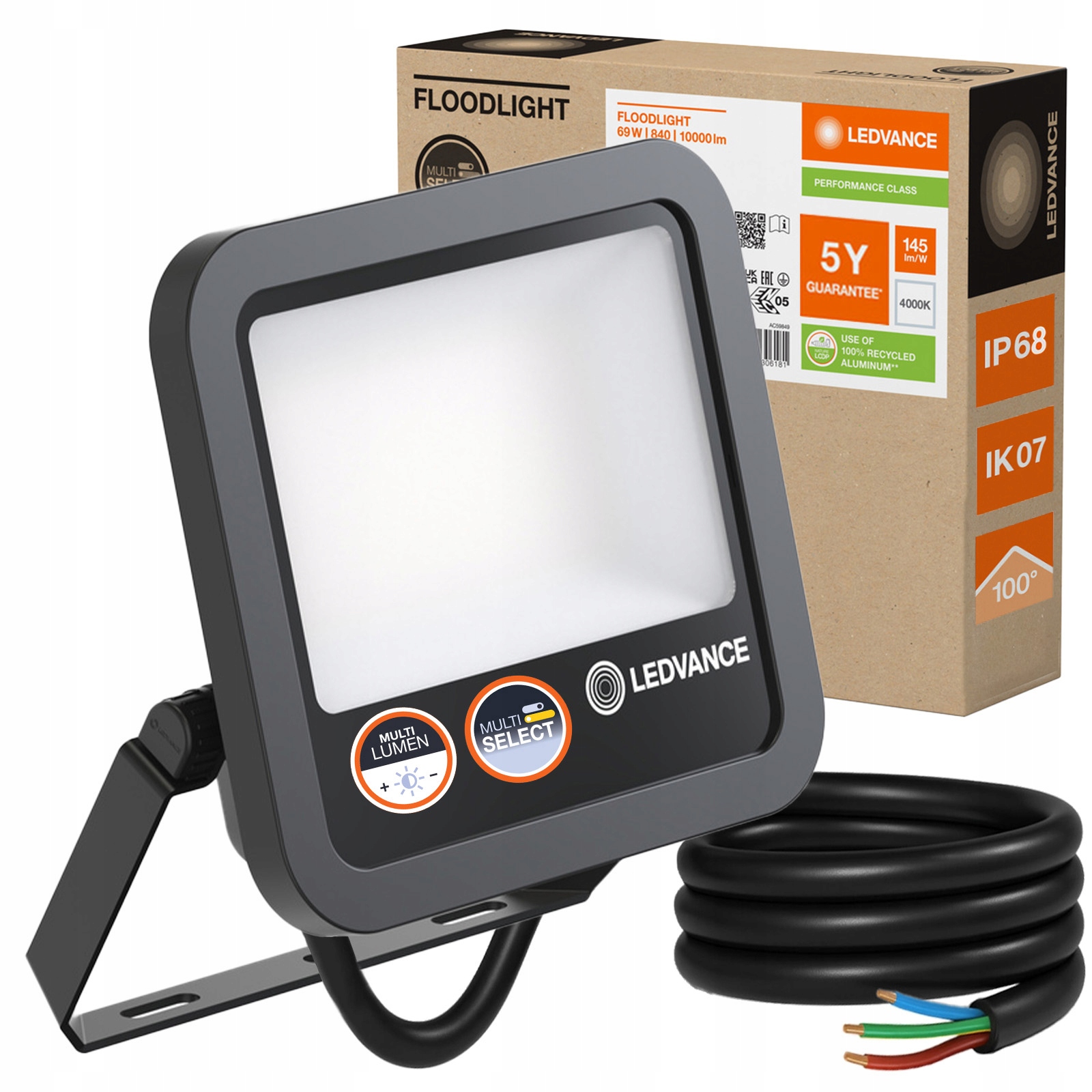 Led reflektor Lampa 69W 4000K Vodotesný vonkajší Ledvance Floodlight