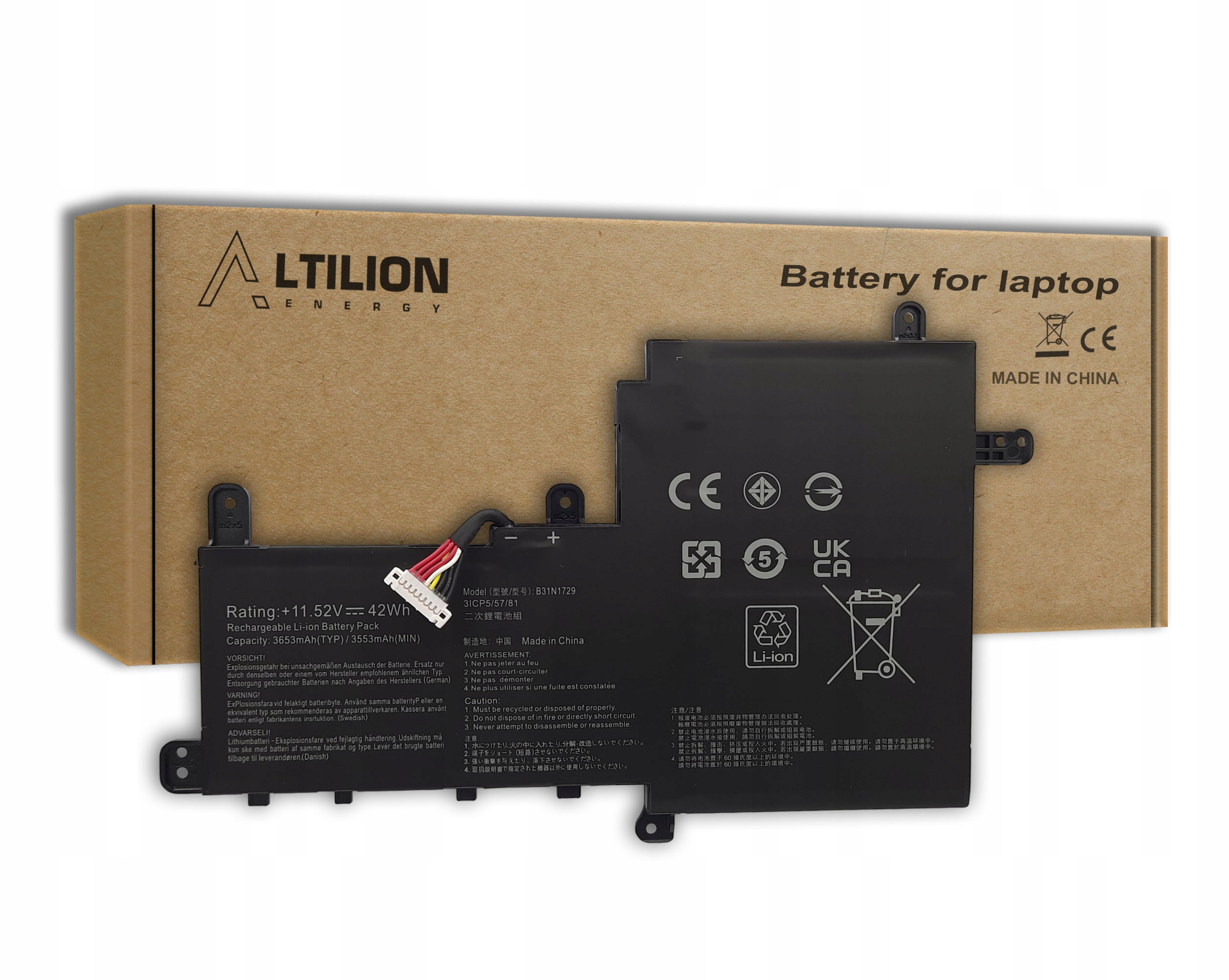 Baterie Altilion Energy B31N1729 je kompatibilní s Asusem
