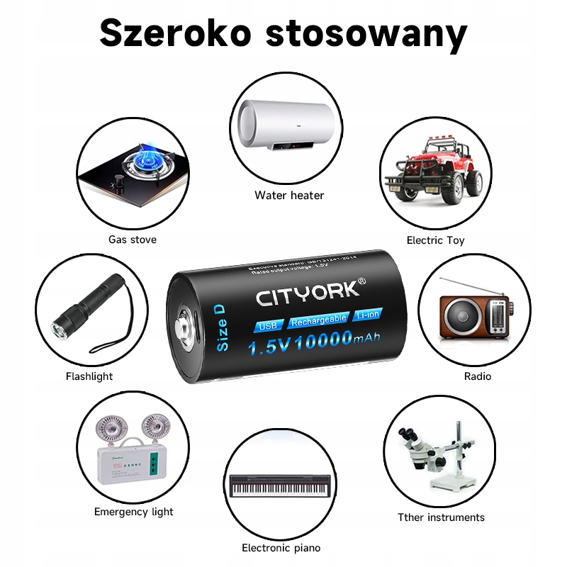 2 szt. Akumulator litowo-jonowy o rozmiarze 1,5 VD, ładujący USB C, ogniwo LR20 Liczba baterii 2 szt.