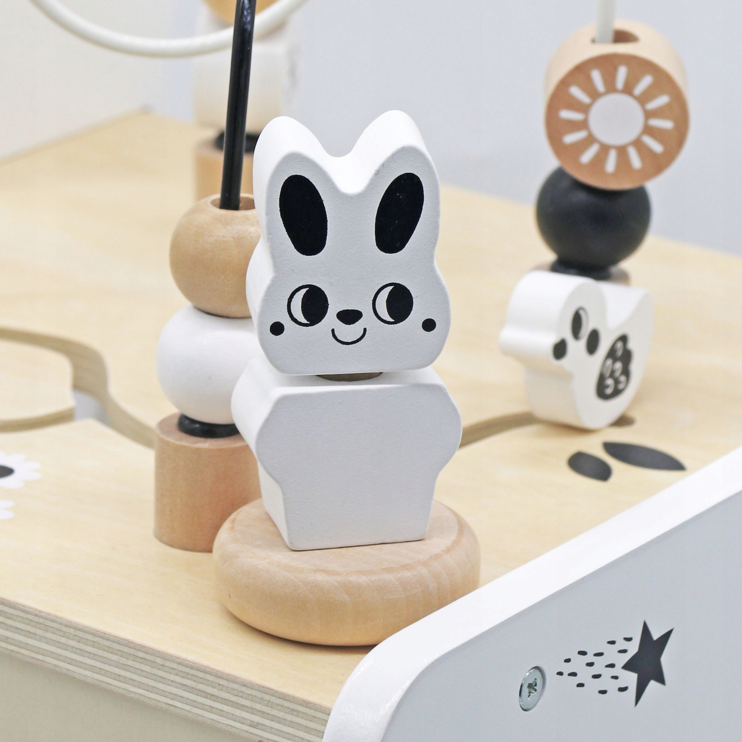 6in1 medinis vaikštynė su lavinamojo stalo funkcija ir judesiais, skirtais stūmimui ir kūdikio vaikštynėms