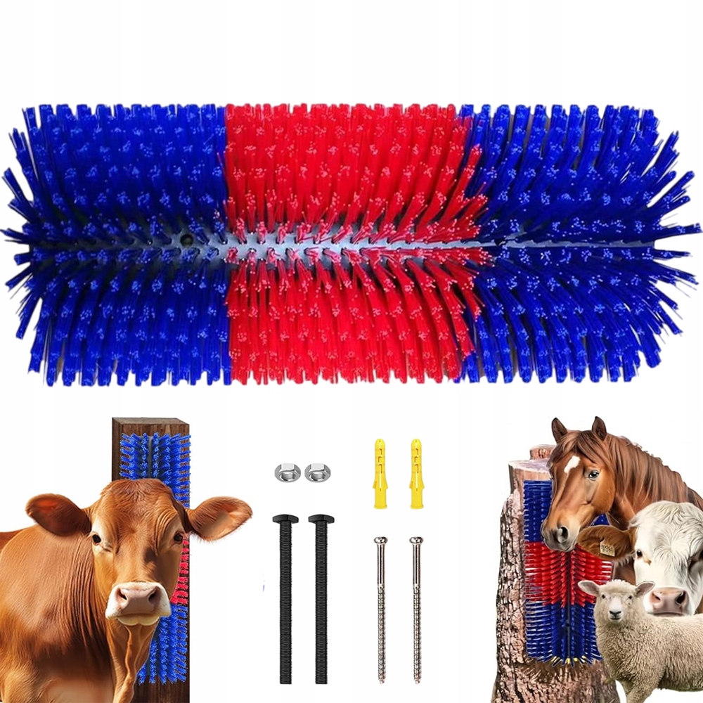 Půlkruhový Kartáč Pro Zvířata, Koně, Skot, Ovce, 4 Šrouby, Upevnění