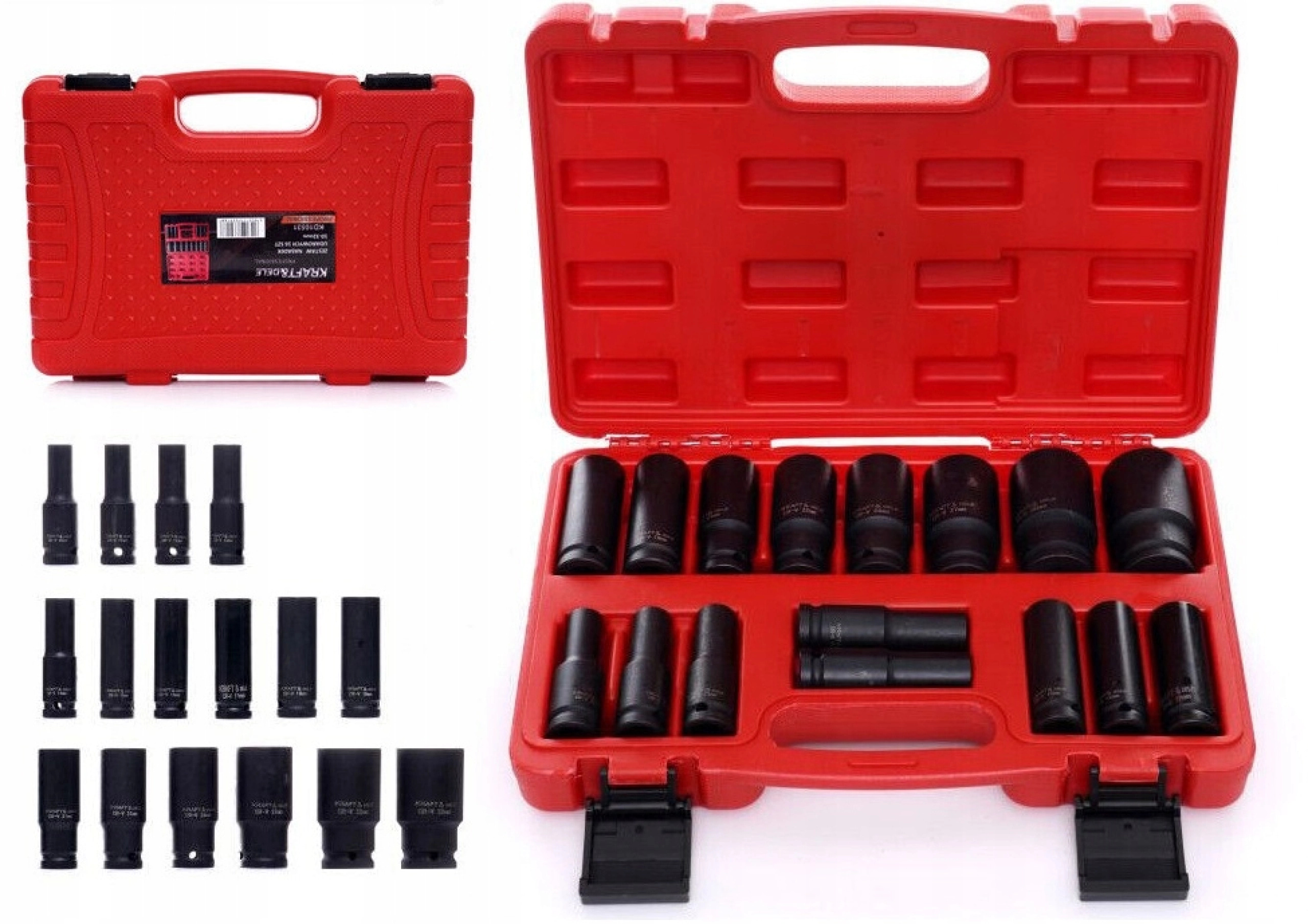 NASADKI UDAROWE KLUCZE NASADOWE DŁUGIE2" ZESTAW 10-32mm 16szt. KD10531