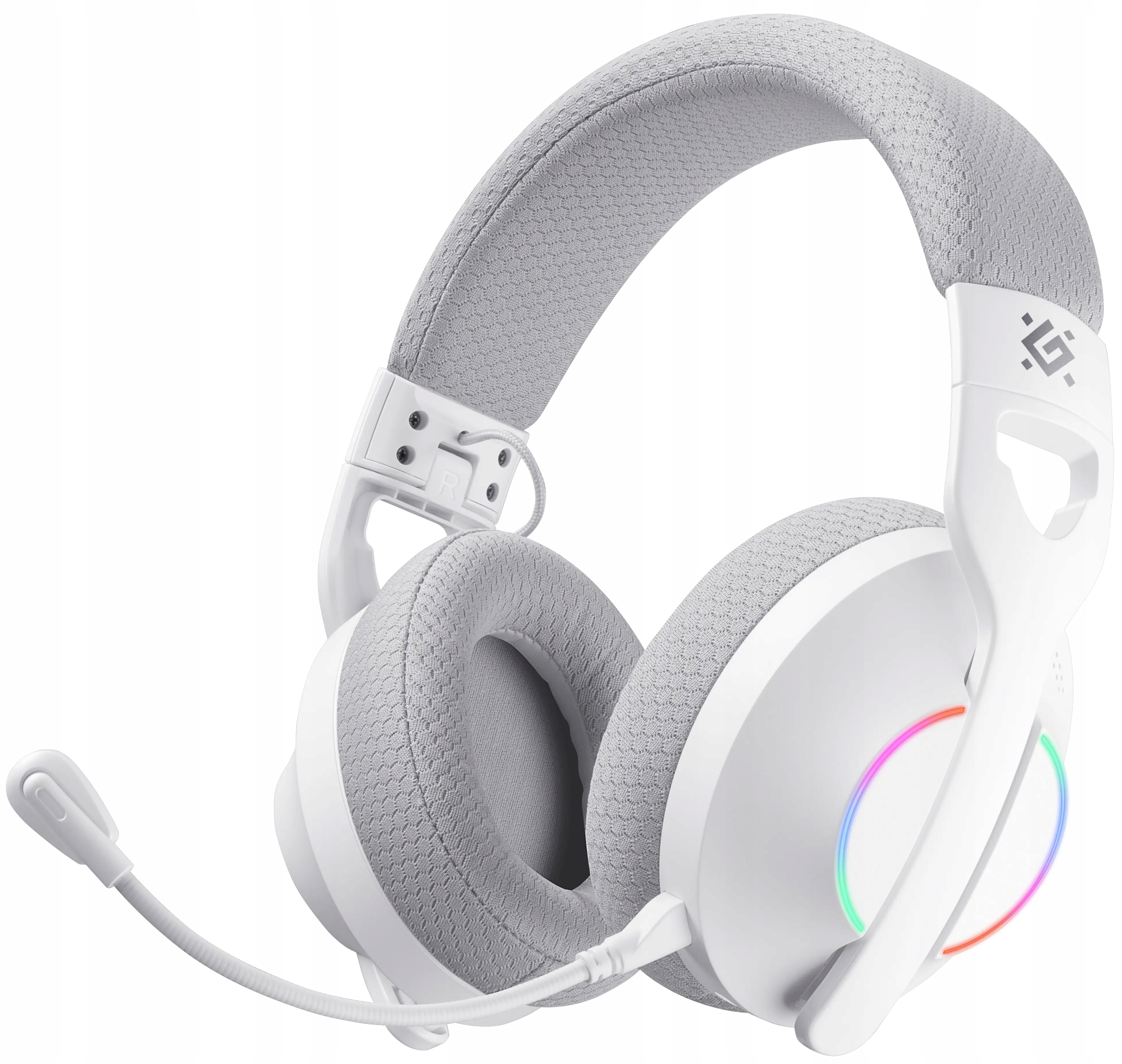 Sluchátka Bezdrátová Herní s mikrofonem do uší Bluetooth Bílá Led