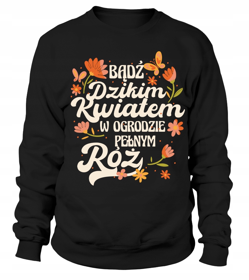 Dámská Mikina Be a Wild Flower, velikost 3XL, černá
