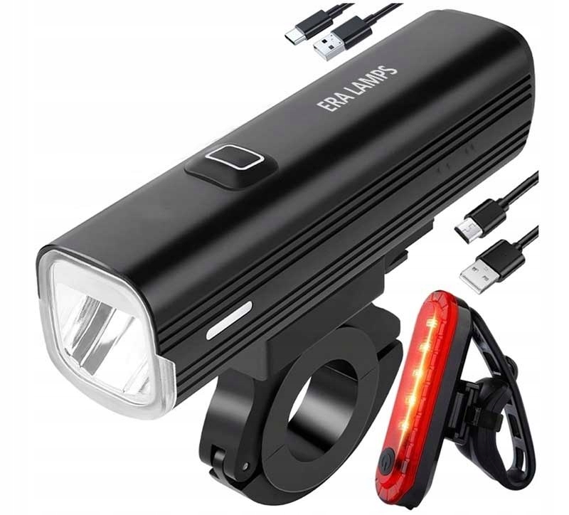 Lampka rowerowa Led przód/tył 1000 lm 10W 4800mAh IP65 Powerbank AK22-209
