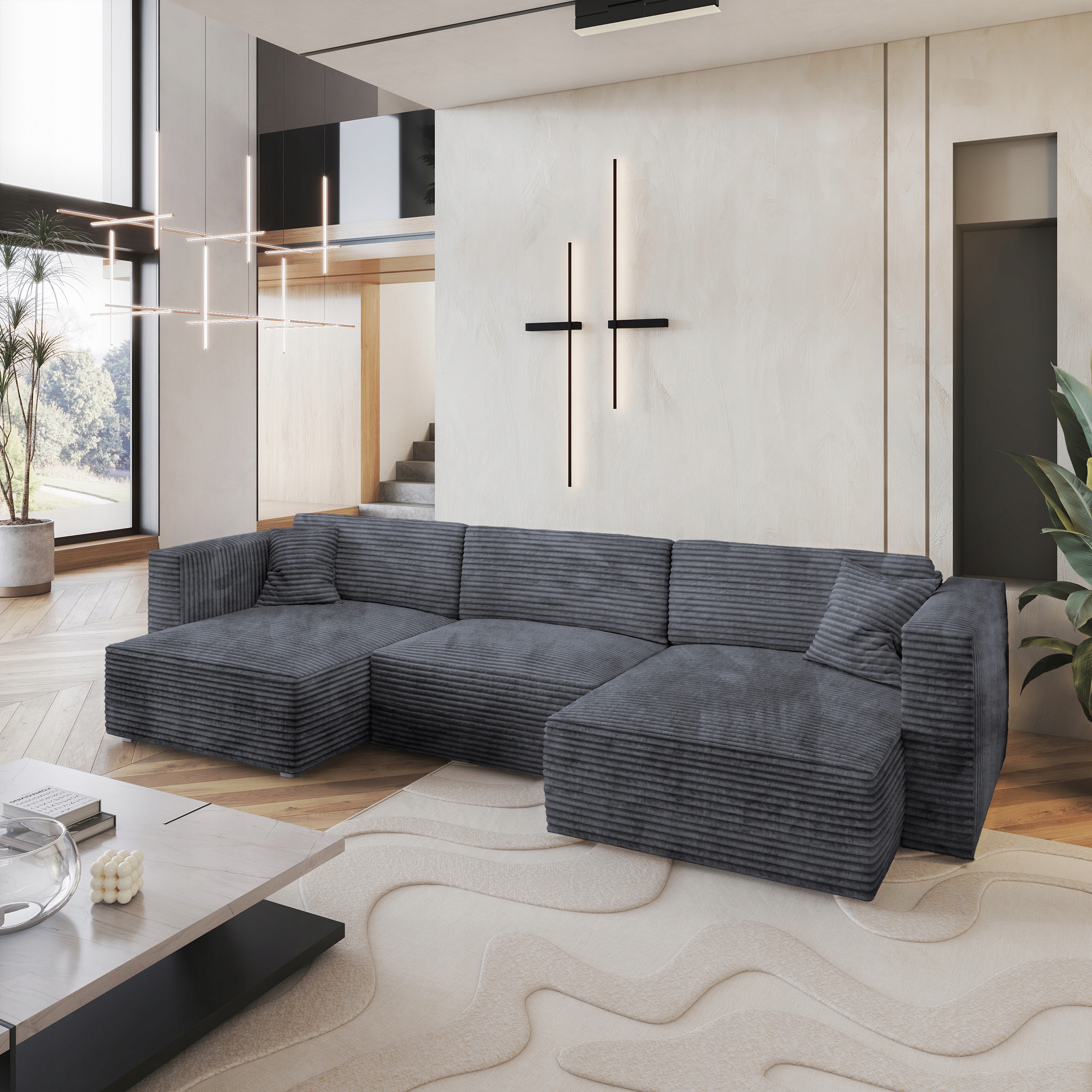 Rohová Sedací Souprava Sarmo Funkce Spaní Glamour Pú Rohová Sedací Souprava Grafitová