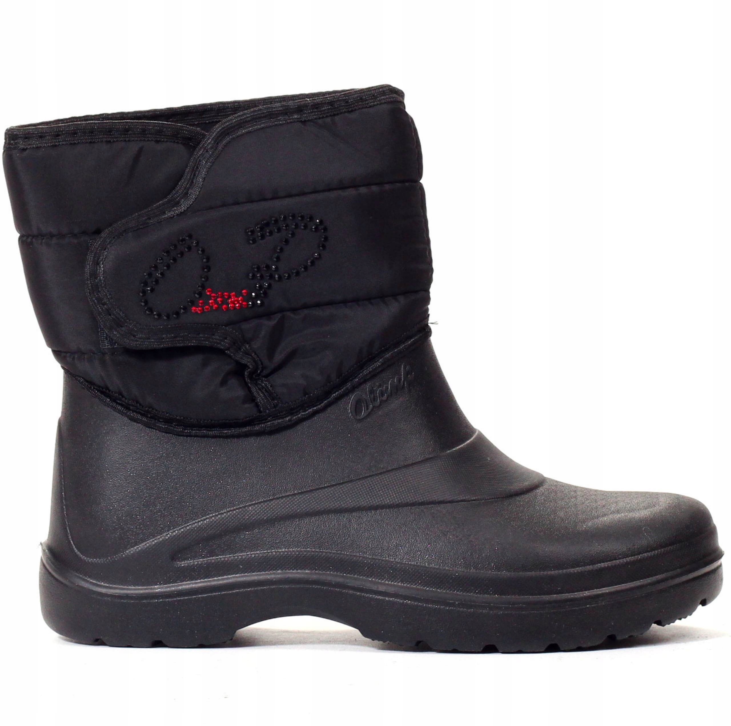 ŚNIEGOWCE BUTY DAMSKIE ZIMOWE OCIEPLANE KALOSZE Wzór dominujący bez wzoru