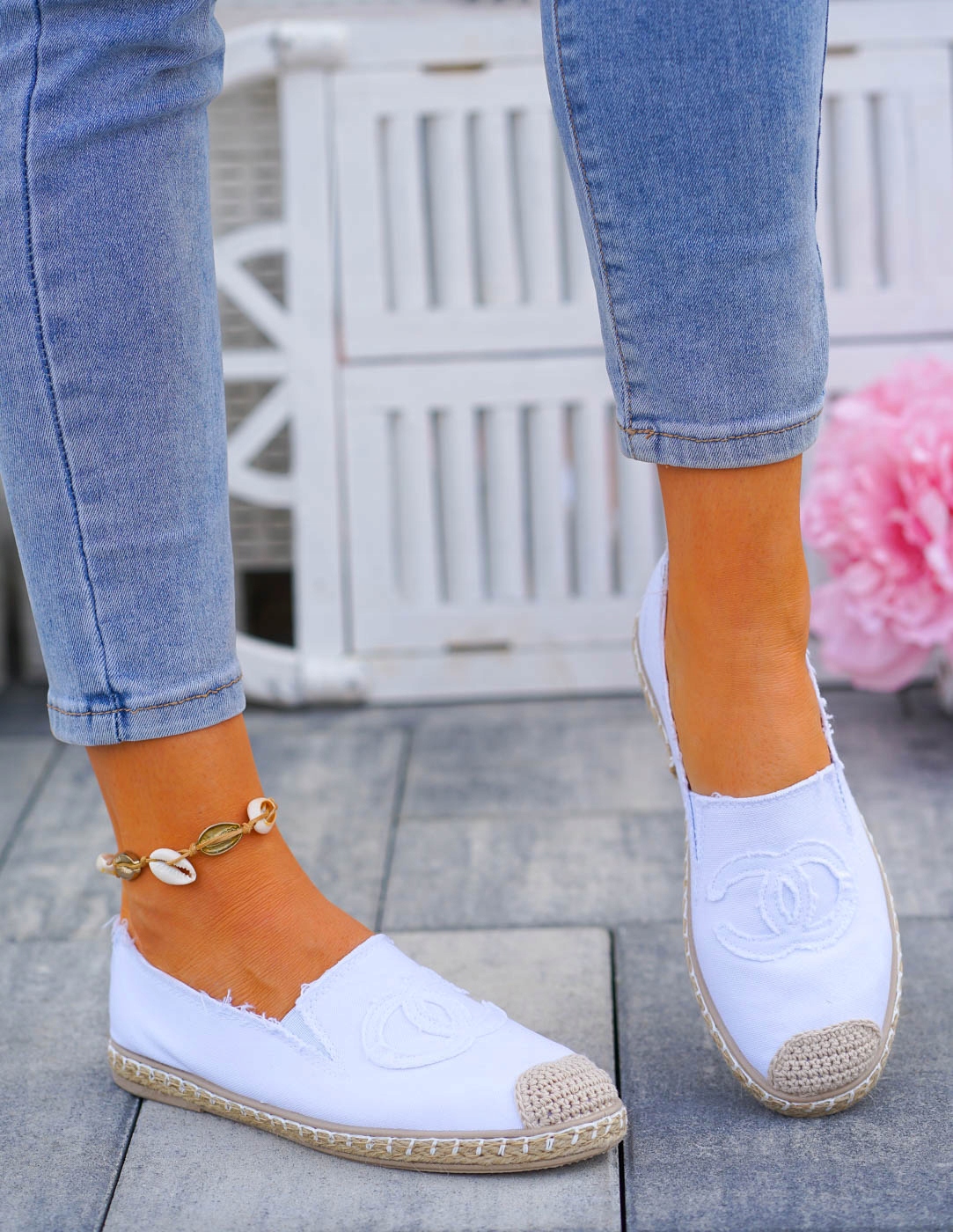 Białe Espadryle Tenisówki Trampki Buty Wsuwane Kod producenta NB273