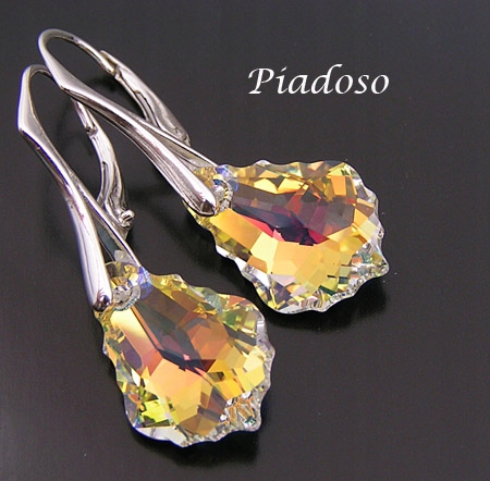 Krásné krystaly Náušnice Stříbro