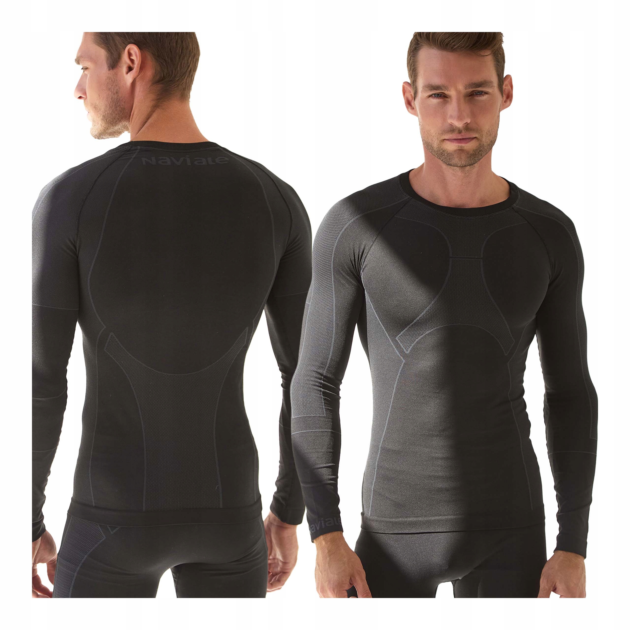 Termoaktivní tričko pánské spodní prádlo s dlouhým rukávem černé Naviale S