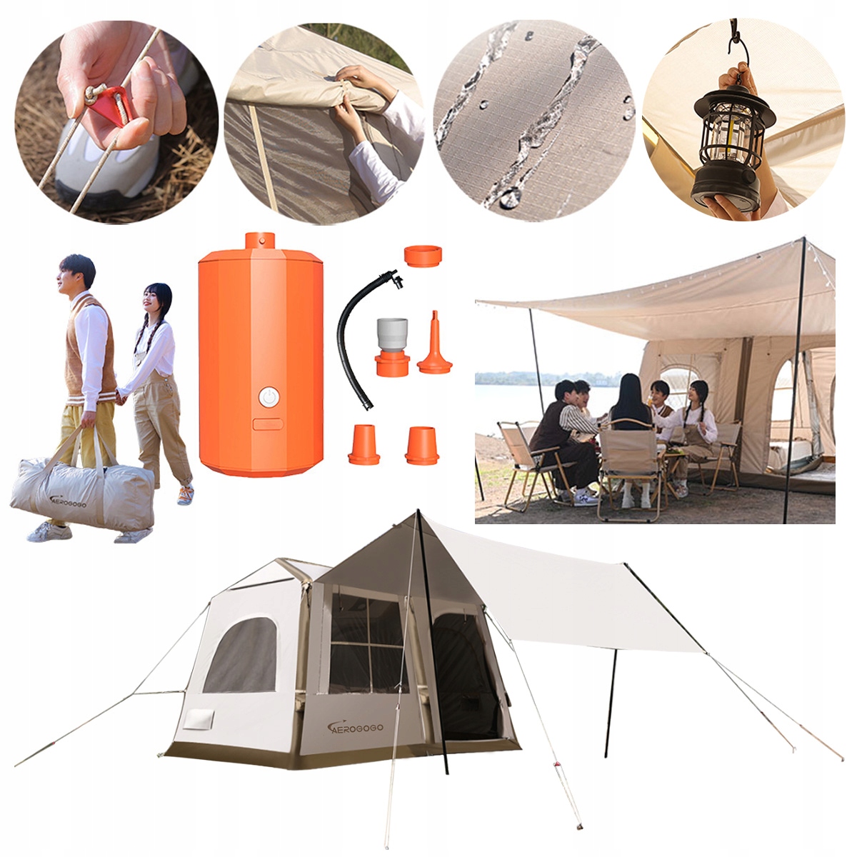 Aerogogo ZT1-03 Yaun Pro Namiot pompowany Glampingowy Kempingowy z pompką