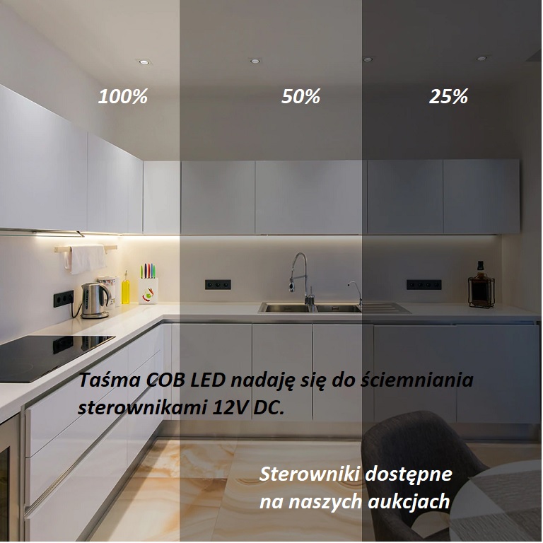 TAŚMA COB LED 12V 960 DIÓD 3M CZUJNIK RUCHU PIR B Rodzaj oświetlenie garderoby