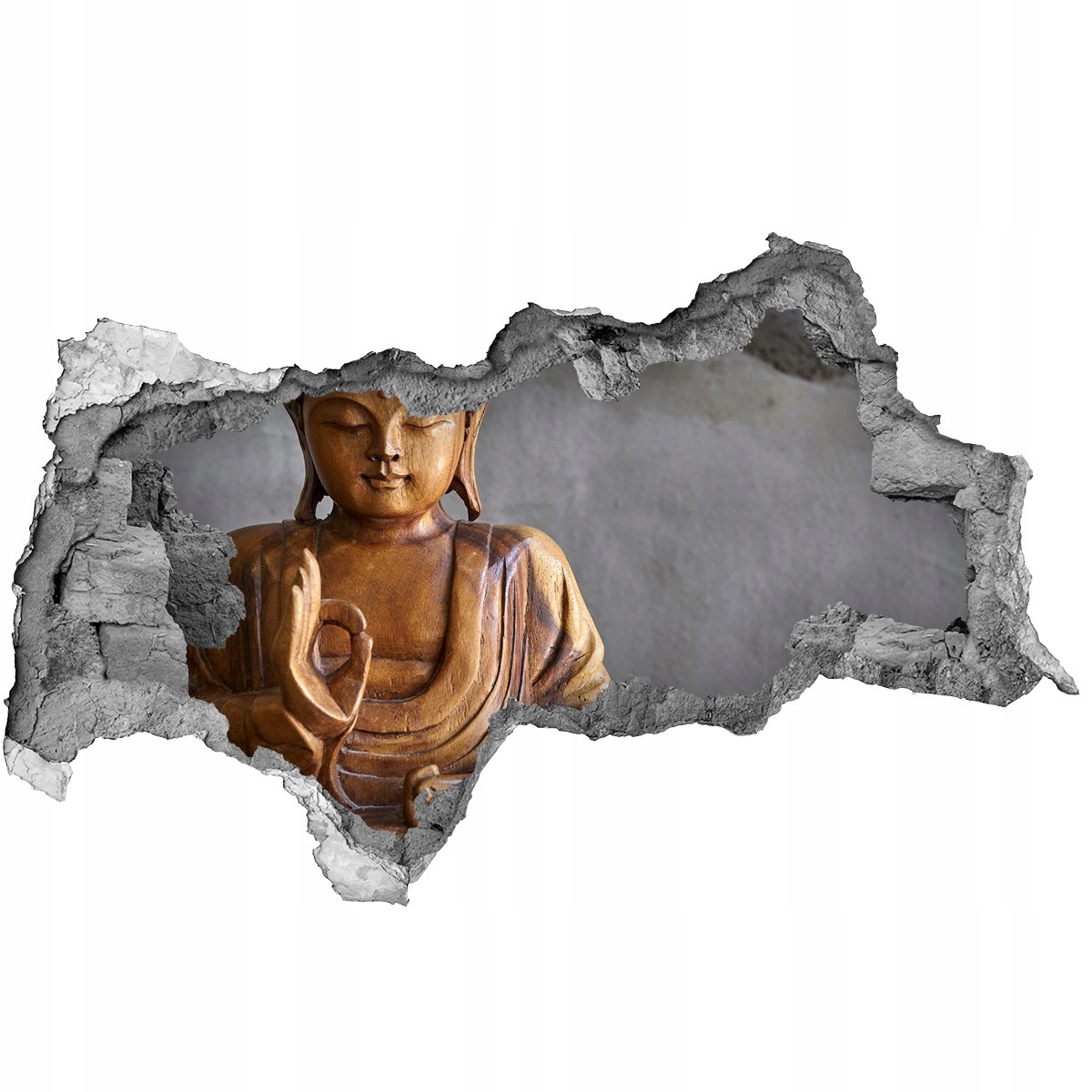 

Samoprzylepna Naklejka na ścianę Drewniany budda
