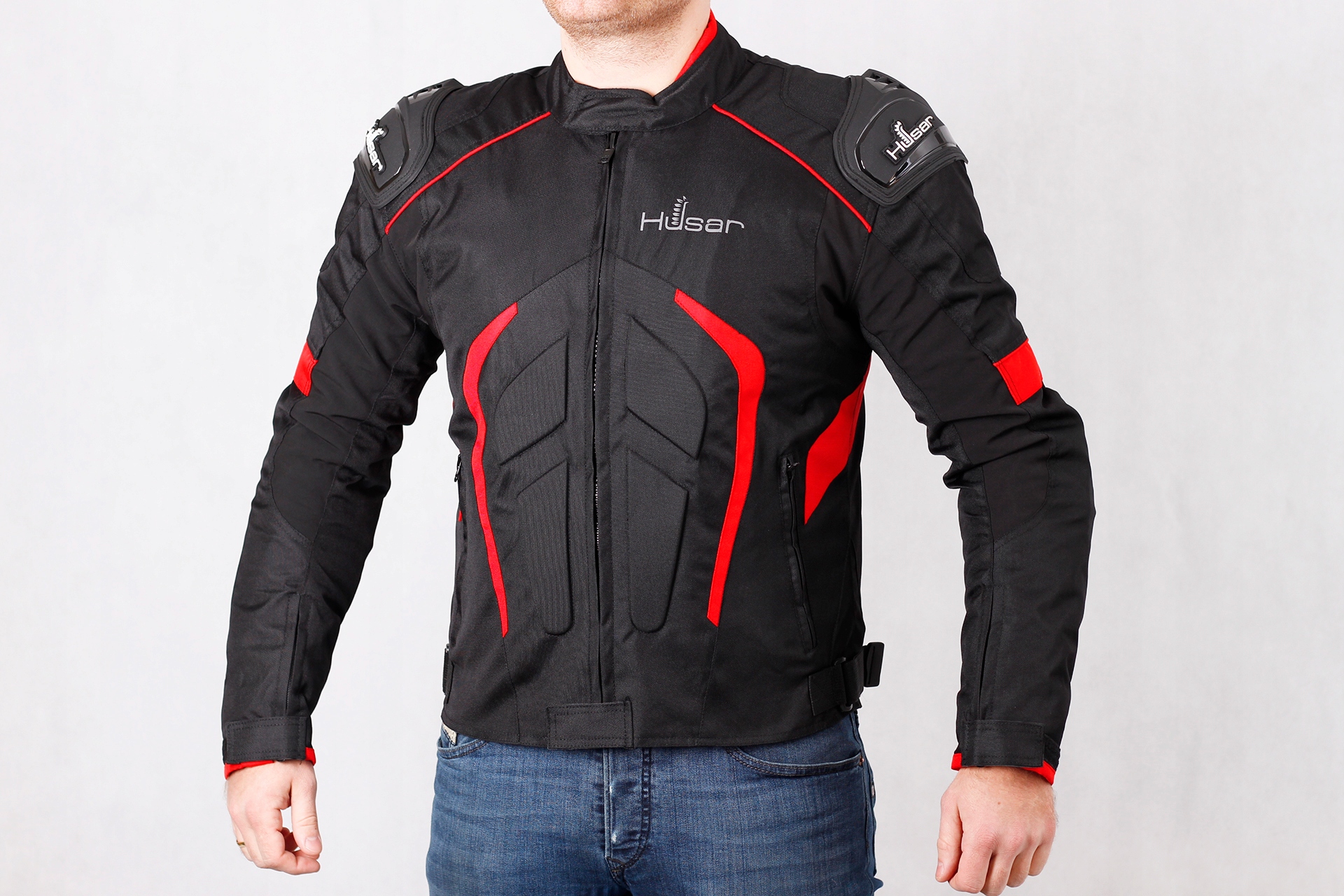 KURTKA MOTOCYKLOWA Z GARBEM HUSAR RAPID GP red Model Rapid GP