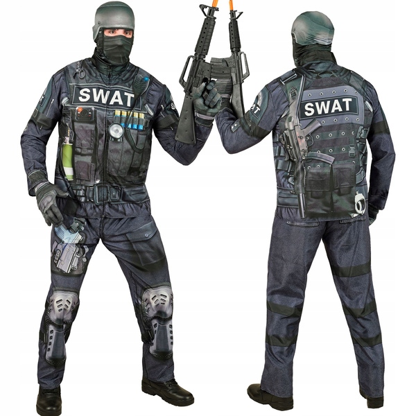 Kostým Swat policista, speciální jednotka XL
