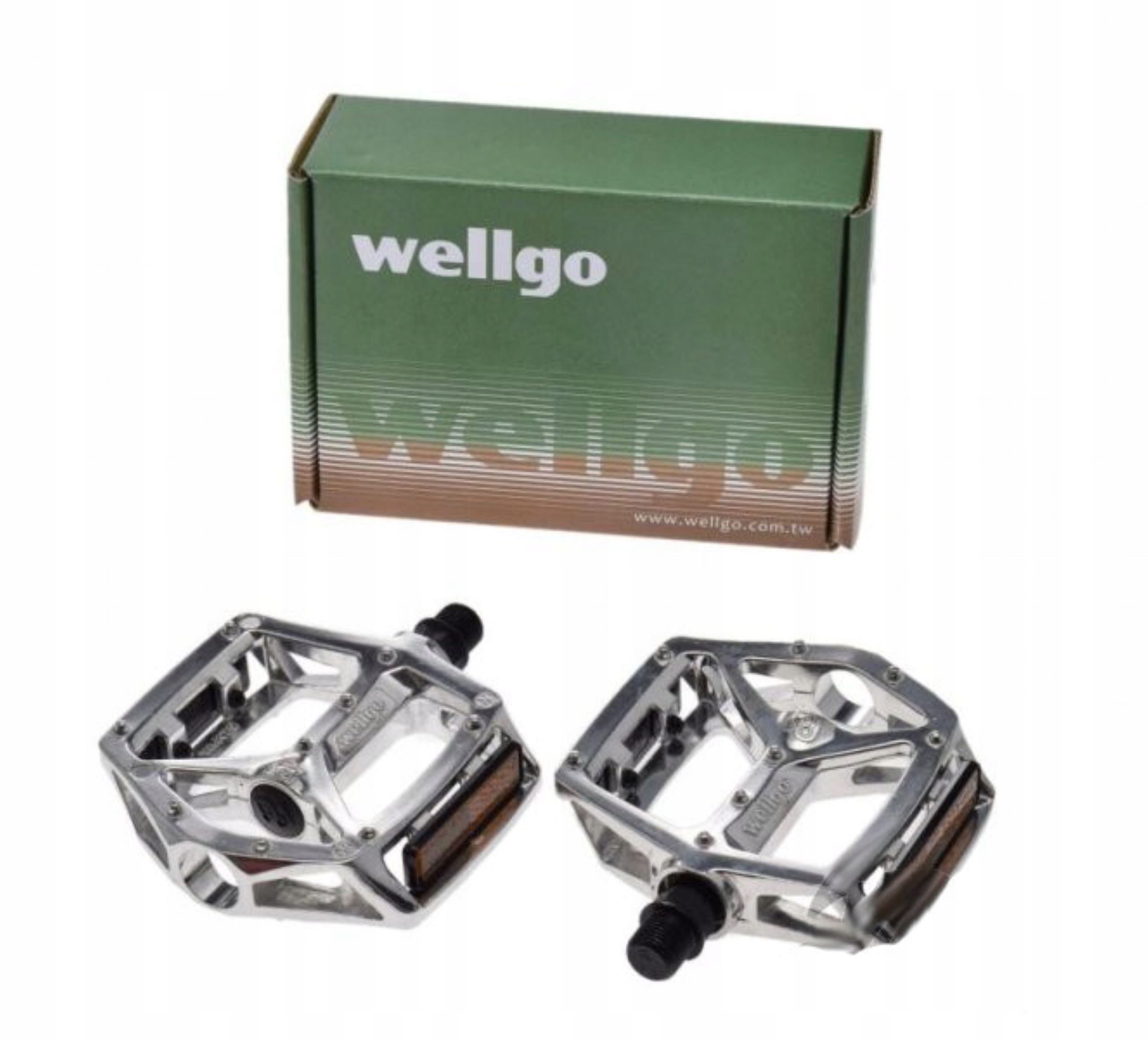 

Pedały platformowe Wellgo alu Srebrne 9/16 383g