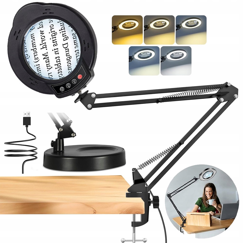 Led Lampa Kosmetická Lampa Lupa Sklo Skládací Rýsovací