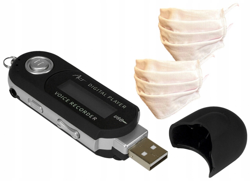 MP3 USB LCD 8GB MP3 Recorder + 2x маска