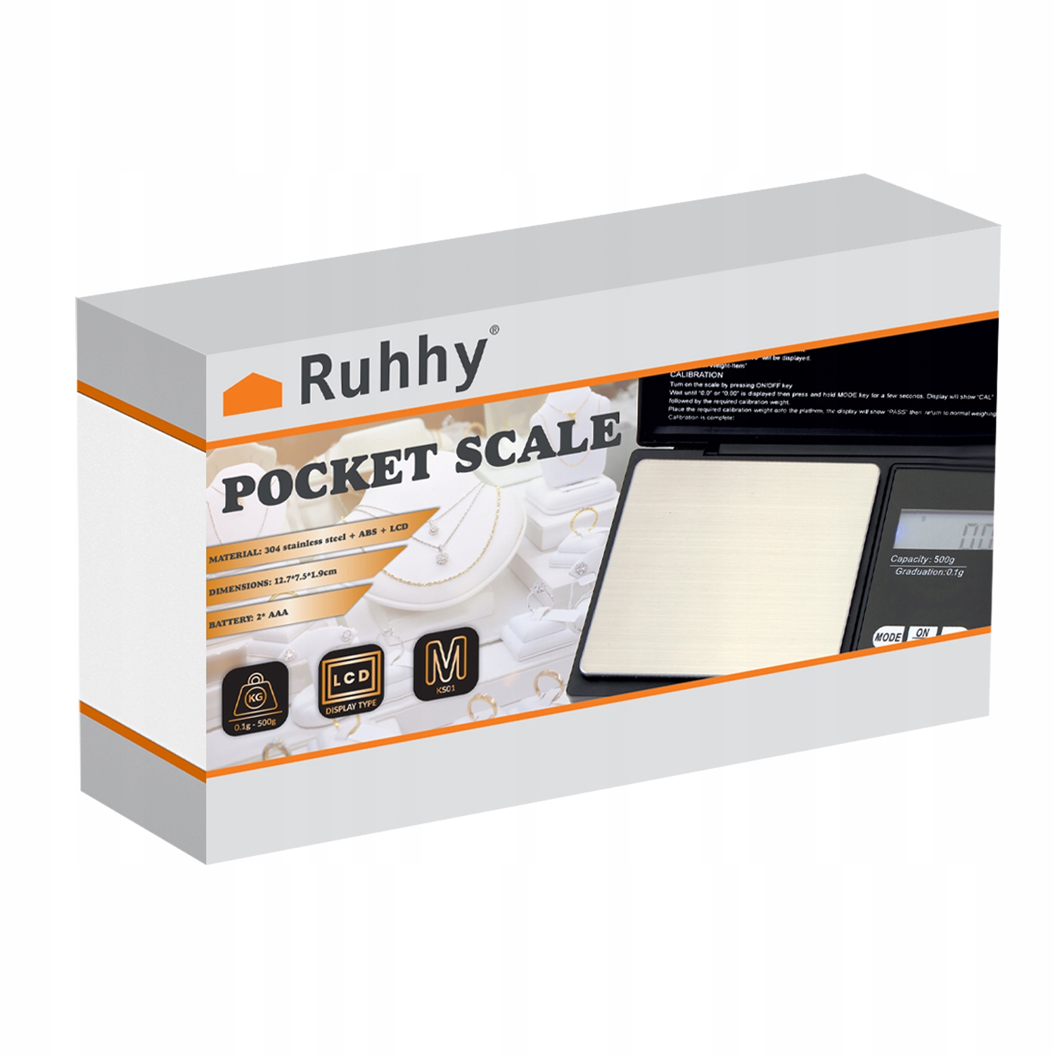 Waga Elektroniczna Precyzyjna Jubilerska 0,1g do 500g Kuchenna Podświetlana Marka Ruhhy