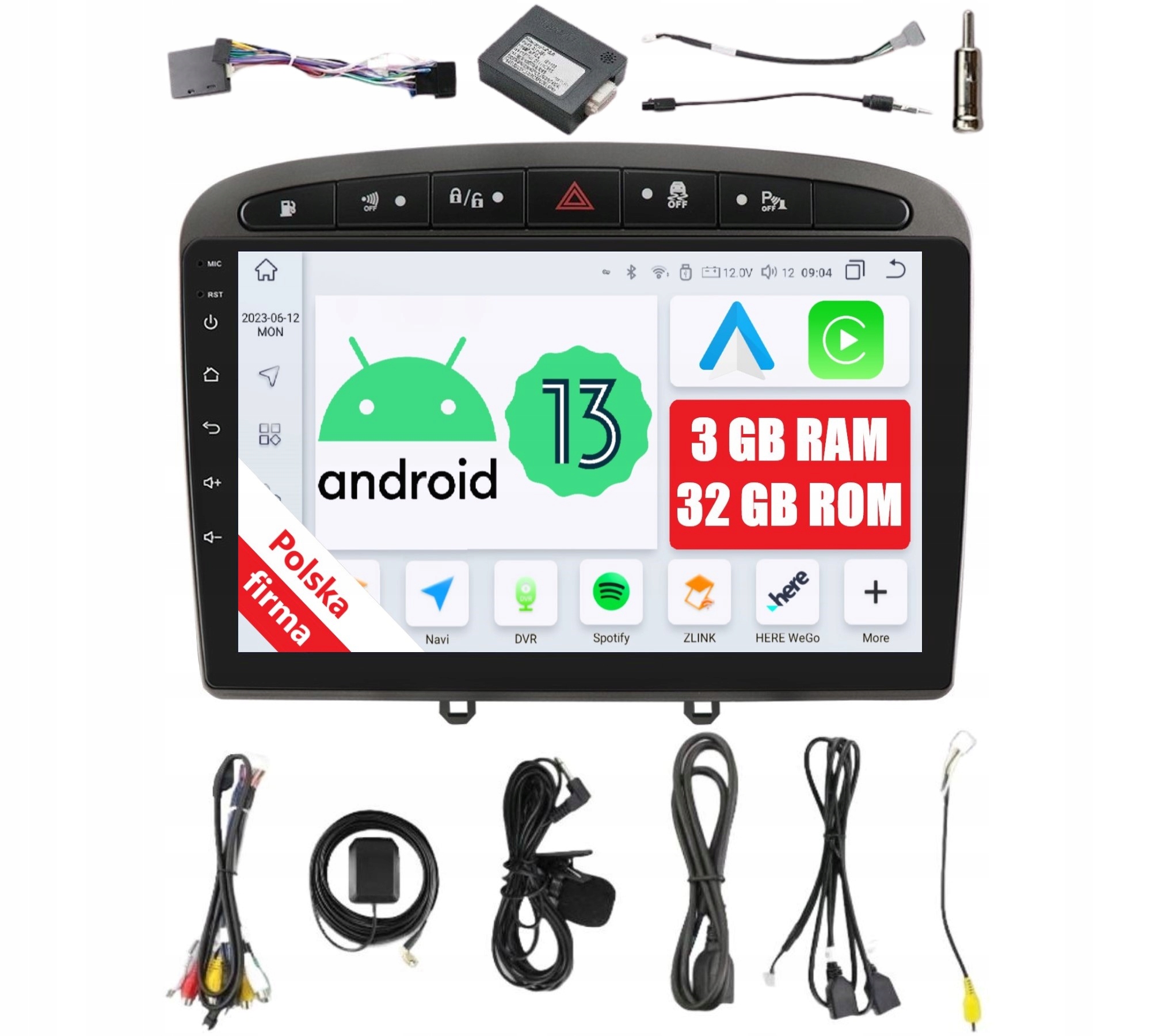 Rádio 2DIN Navigace Pro Android Peugeot 308 308SW 308CC Carplay Dsp 3/32 Gb