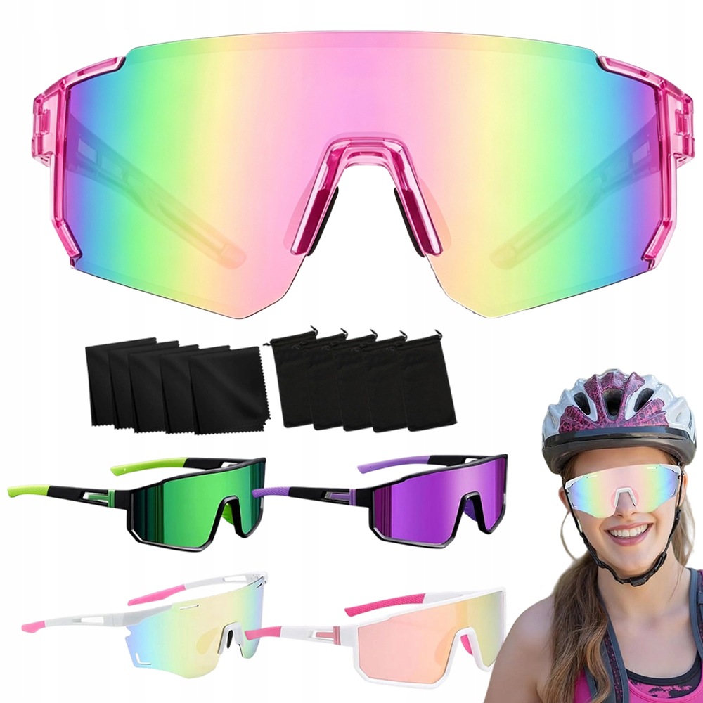 Okulary Rowerowe UV400 Polaryzacja Lekkie Soczewki Pc Sport