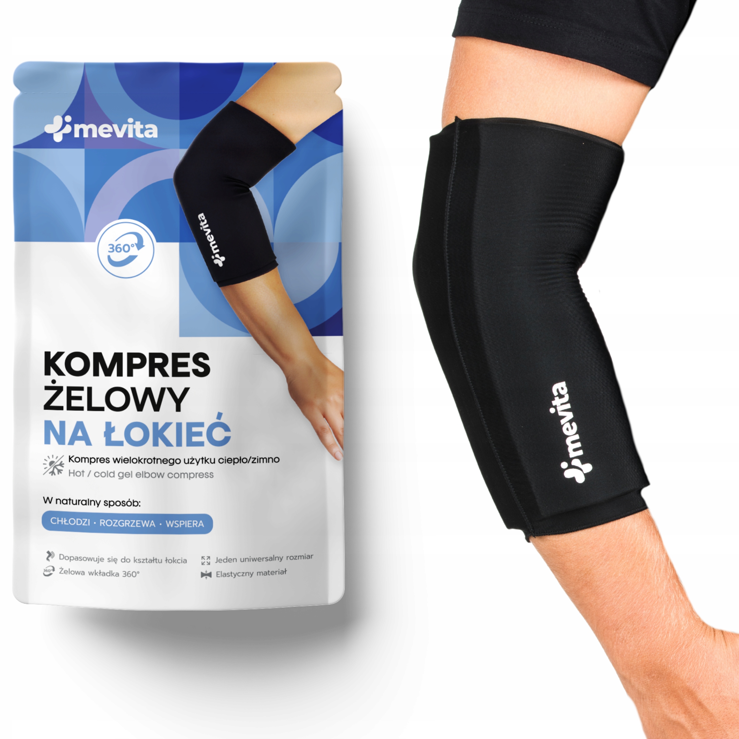 Kompres Żelowy Ciepło Zimno Na Łokieć Opaska Okład Rozgrzewający Chłodzący