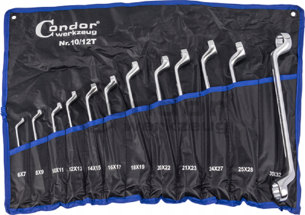 KLUCZE OCZKOWE ODGIĘTE 6-32 MM 12SZT