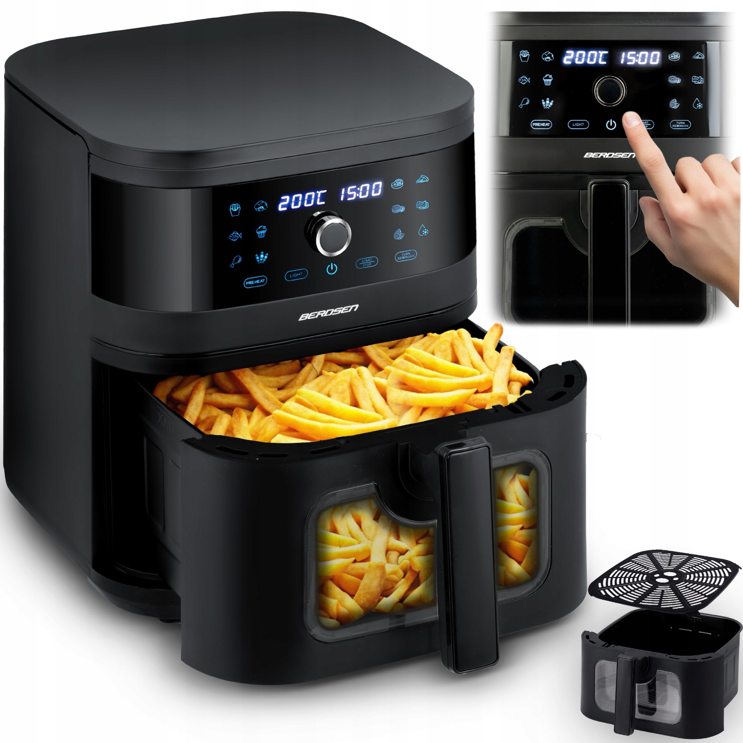 Frytkownica Beztłuszczowa Air Fryer Frytownica Duża 8L 2000W Duża Misa XL