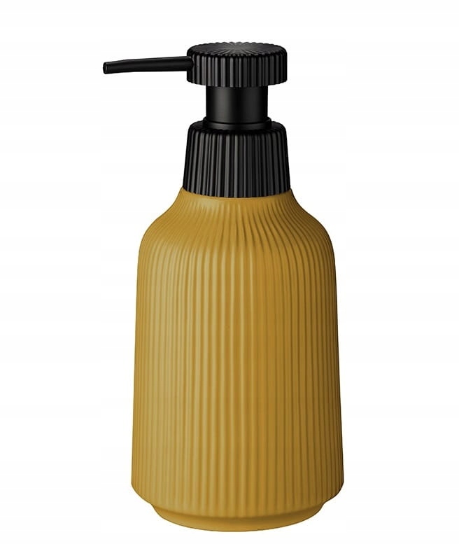 

Dozownik do mydła Osborn ceramika prążkowany żółty