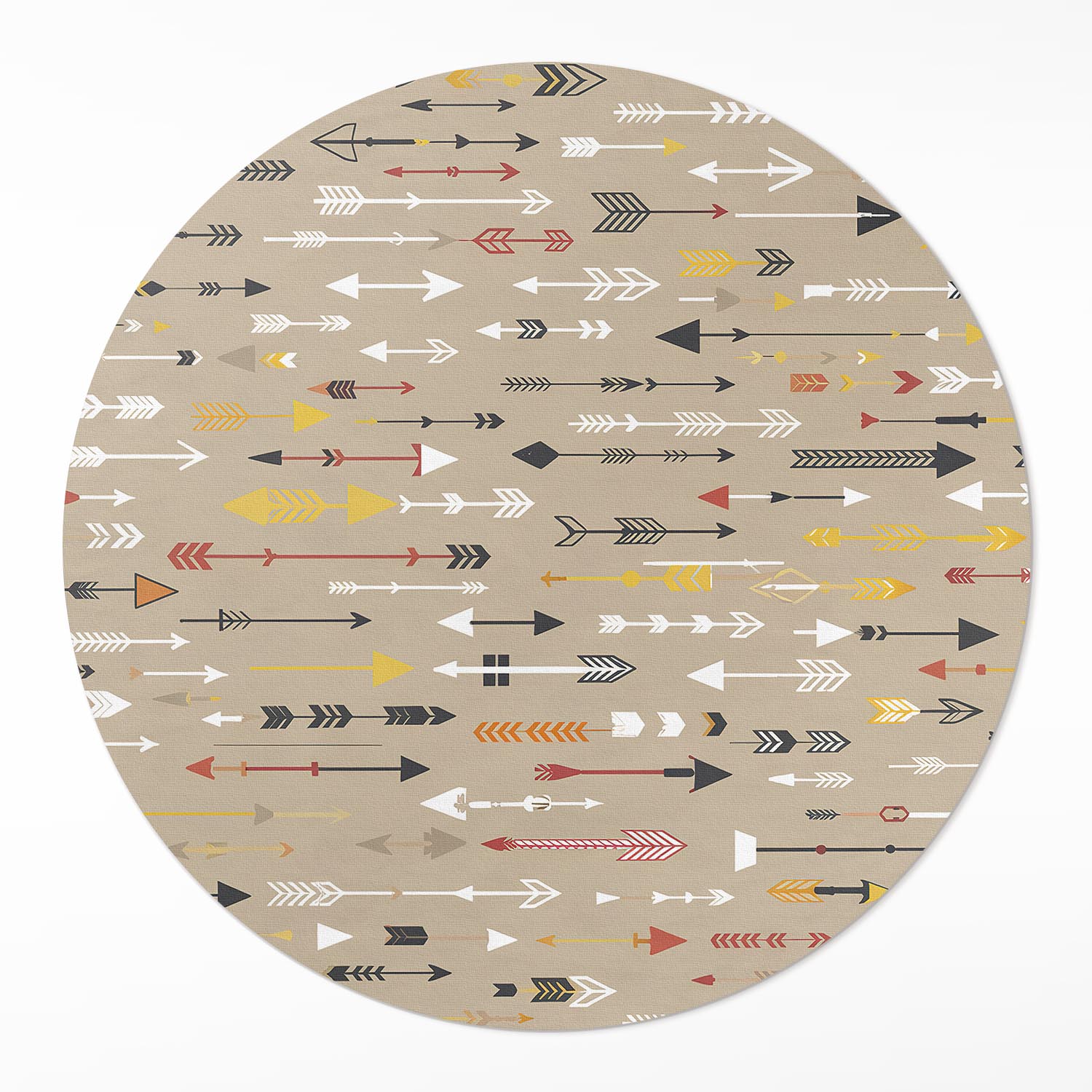 Koberec Pvc Kulatý Vnitřní ⌀ 80 cm Indiánské šípy pastelový vzor boho
