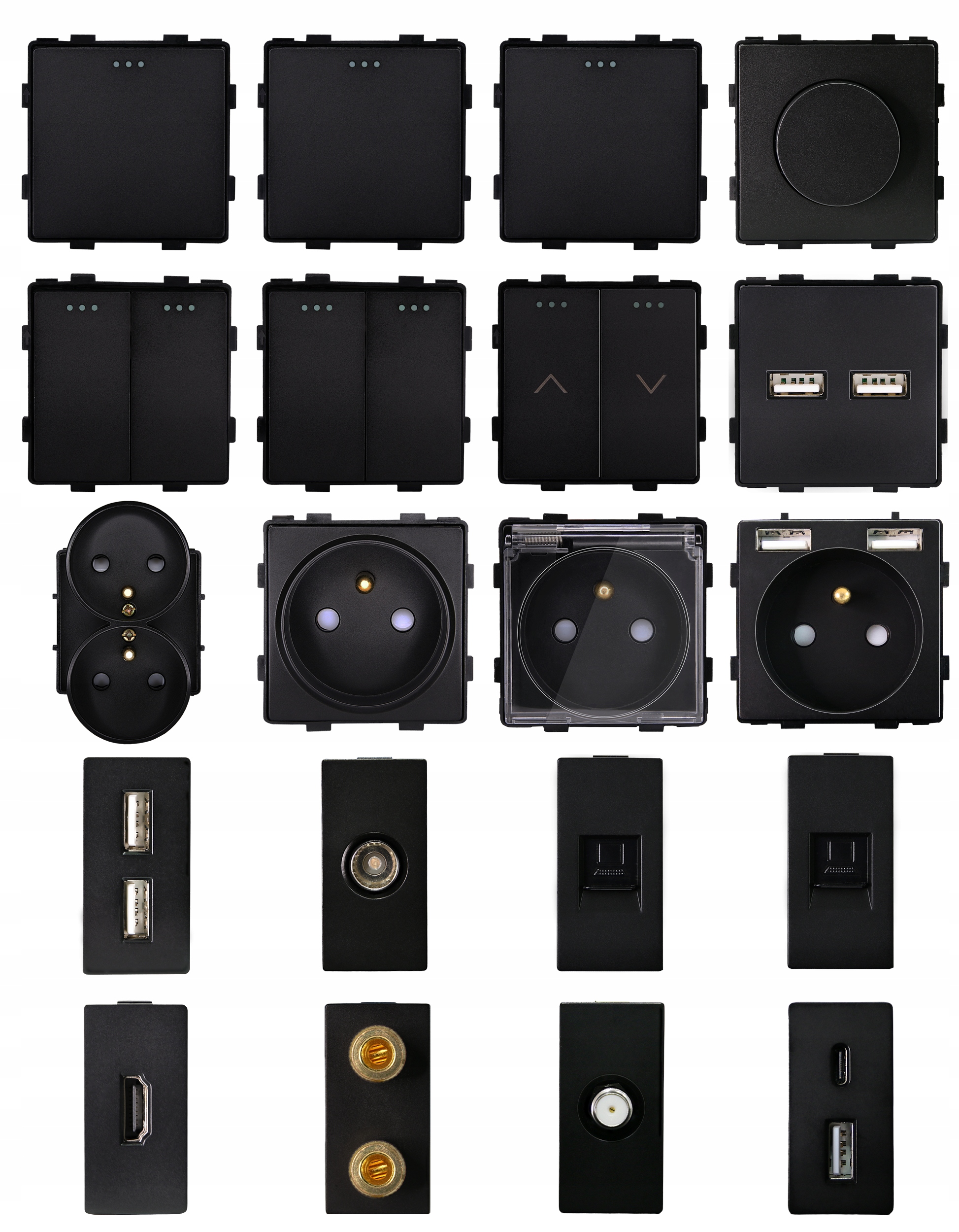 Ramka Podwójna Plastikowa Czarna do Modułów MIUUN Rodzaj podwójna