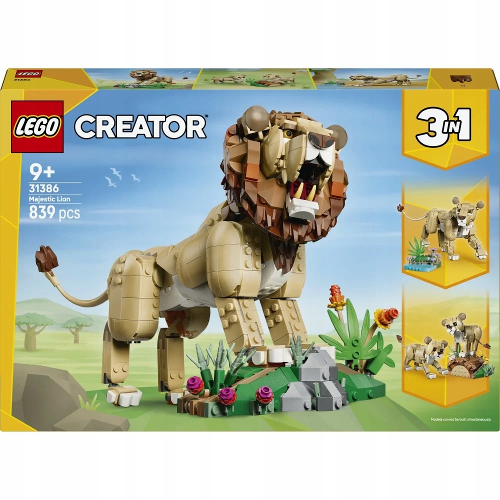 Lego Creator Divoká zvířata: Hrdý lev 3v1 31386