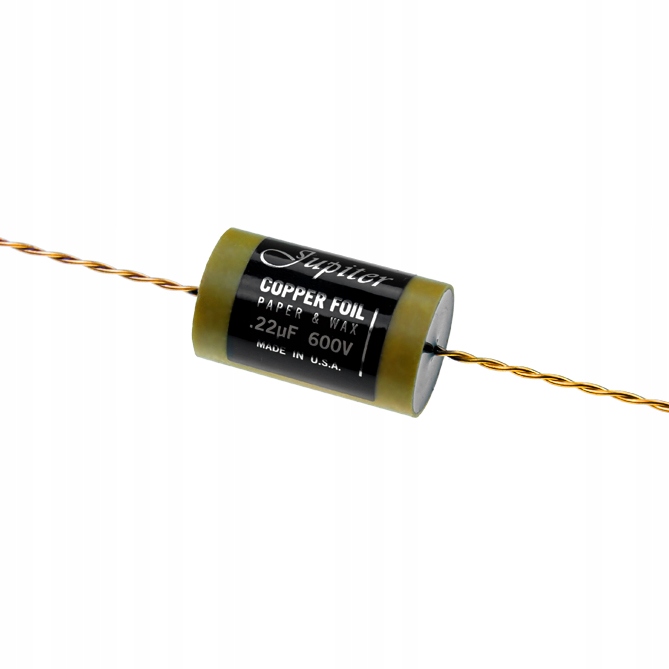 Kondenzátor 0.22uF 0,22uF, 220nF 600V Medená fólia, papier a vosk Jupiter Usa