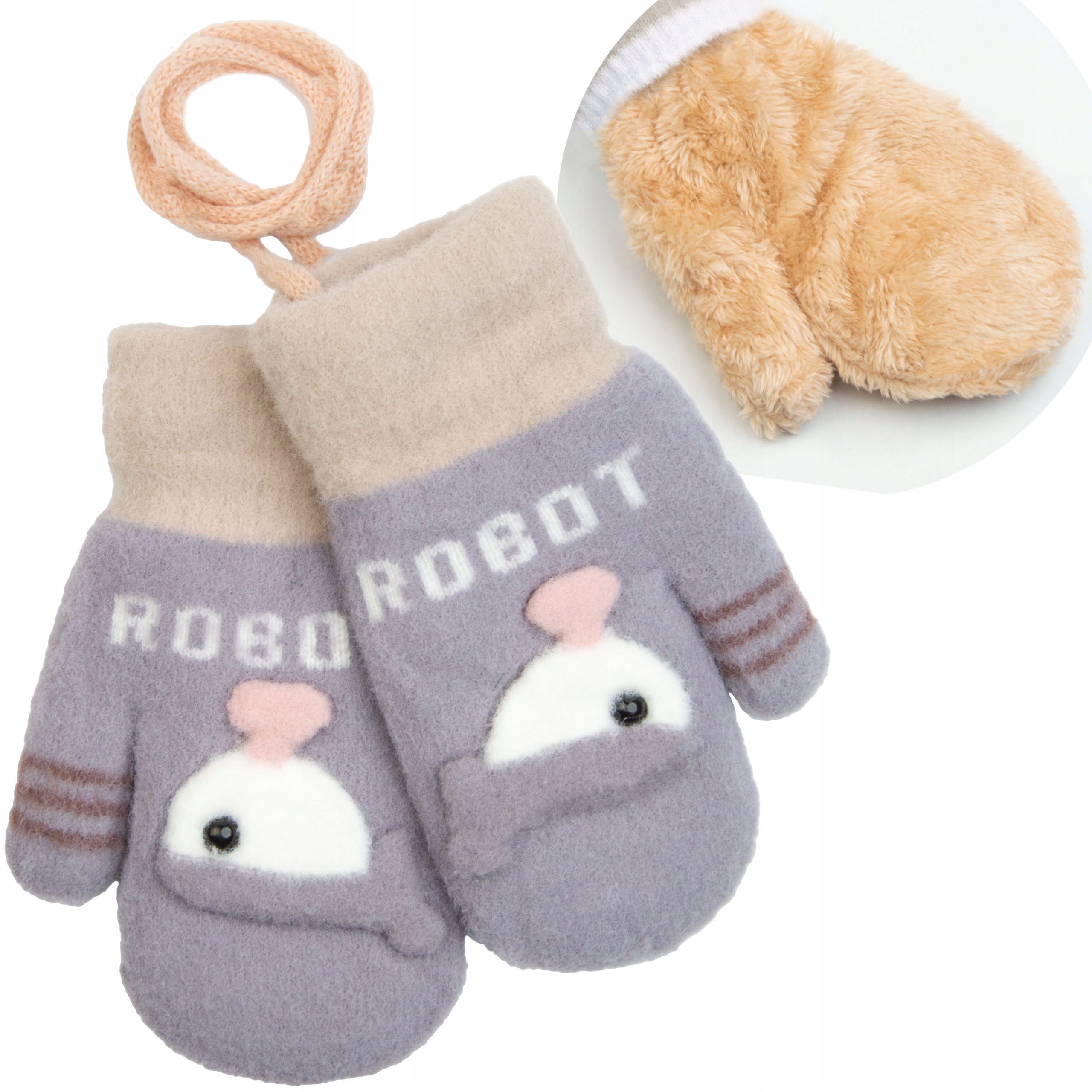 

Grube Rękawiczki dziecięce Na Sznurku 15cm, 5-8l