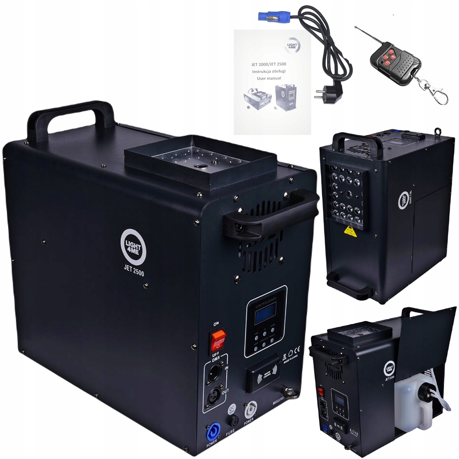 Wytwornica Dymu Mgły Dymiarka Efekt Led Rgb Mocna LIGHT4ME Jet 2500W+ Pilot