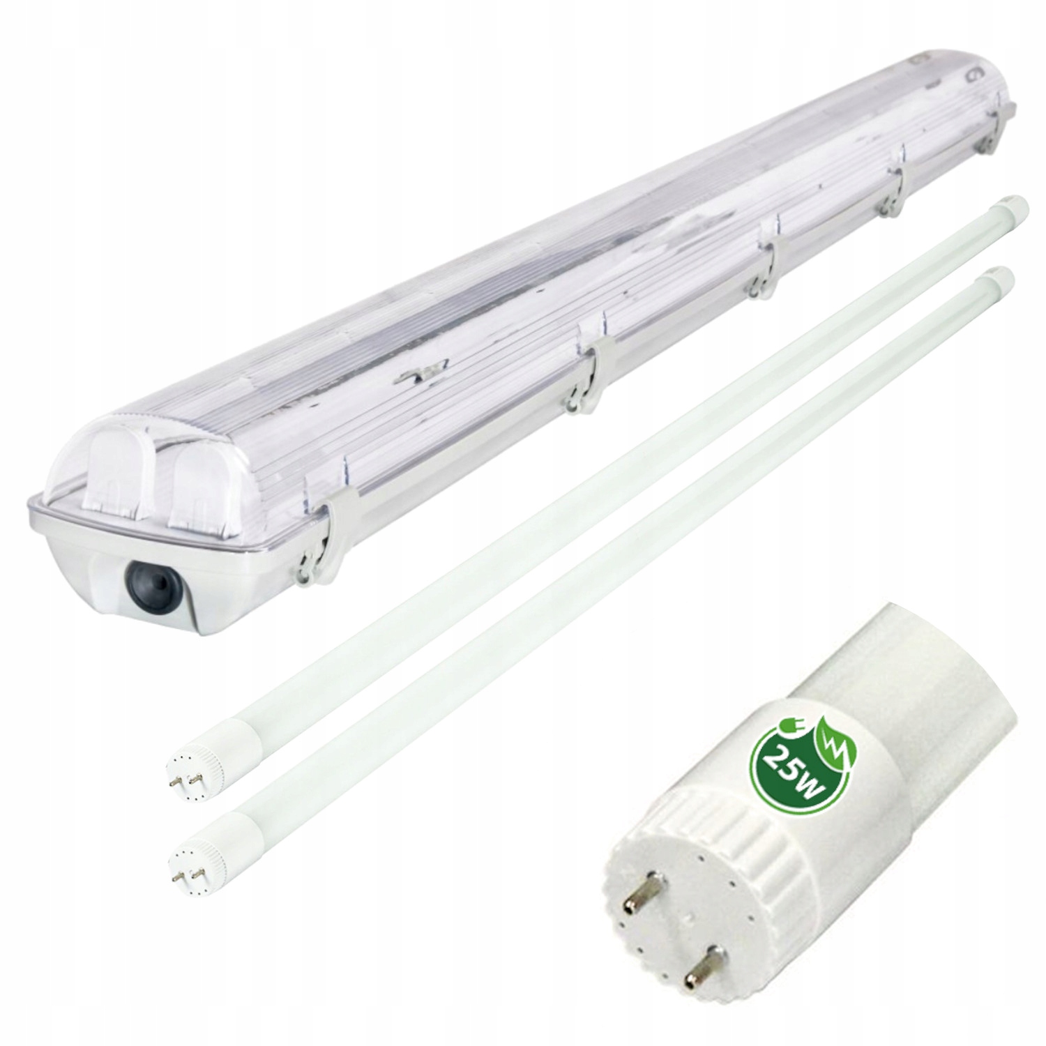 

Oprawa Hermetyczna 2x150 +2x świetlówka Led Blacha