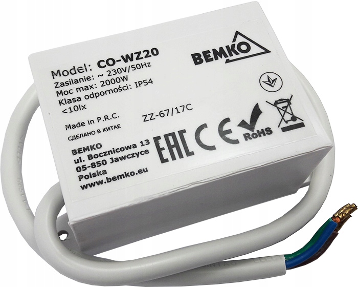 

Czujnik Zmierzchu Zmierzchowy Led IP65 230V 2000W